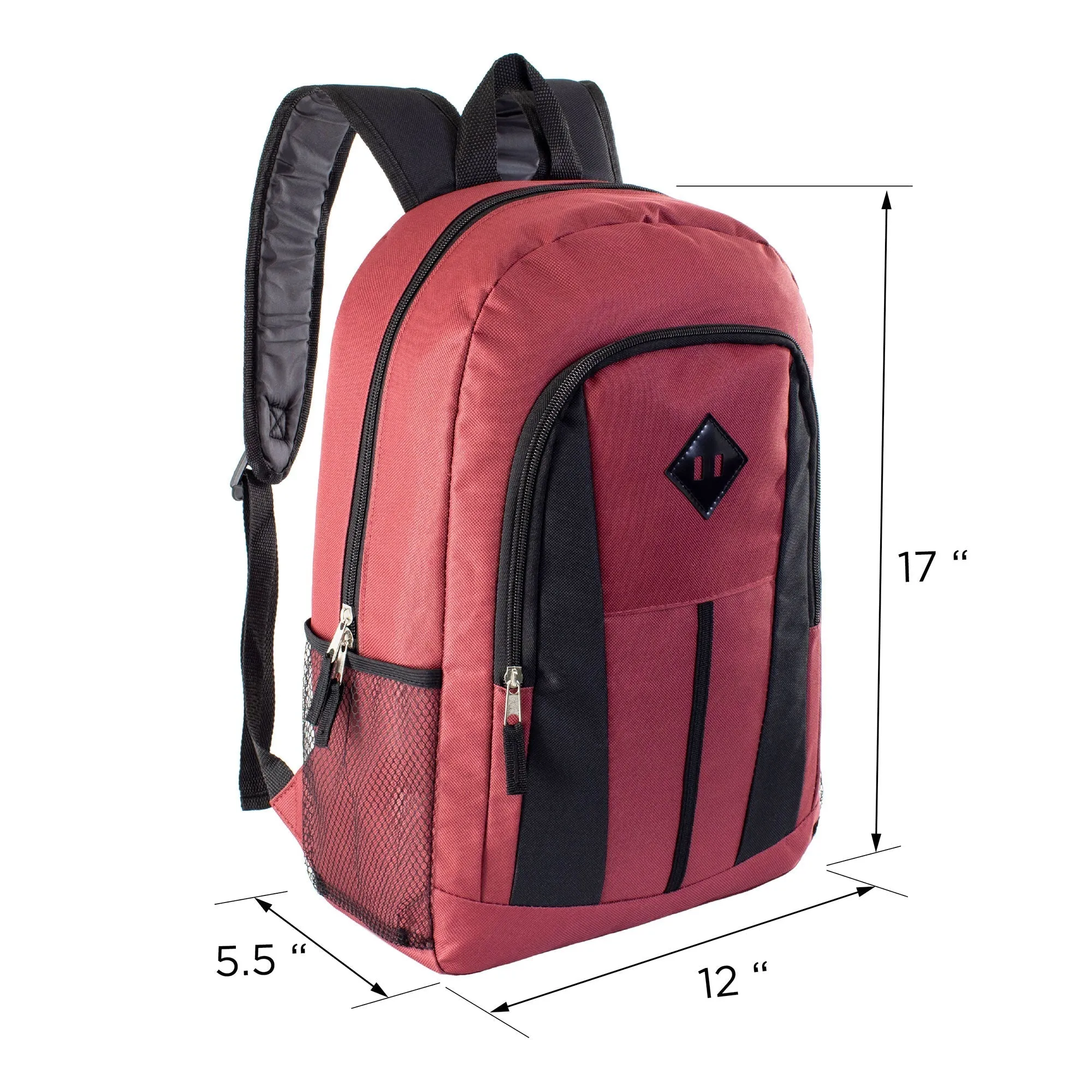 12 Diamond Patch 17" Backpacks & Your Choice of 12 Bulk Winter Item Sets - Wholesale Care Package: Homeless, Emergency, Charity