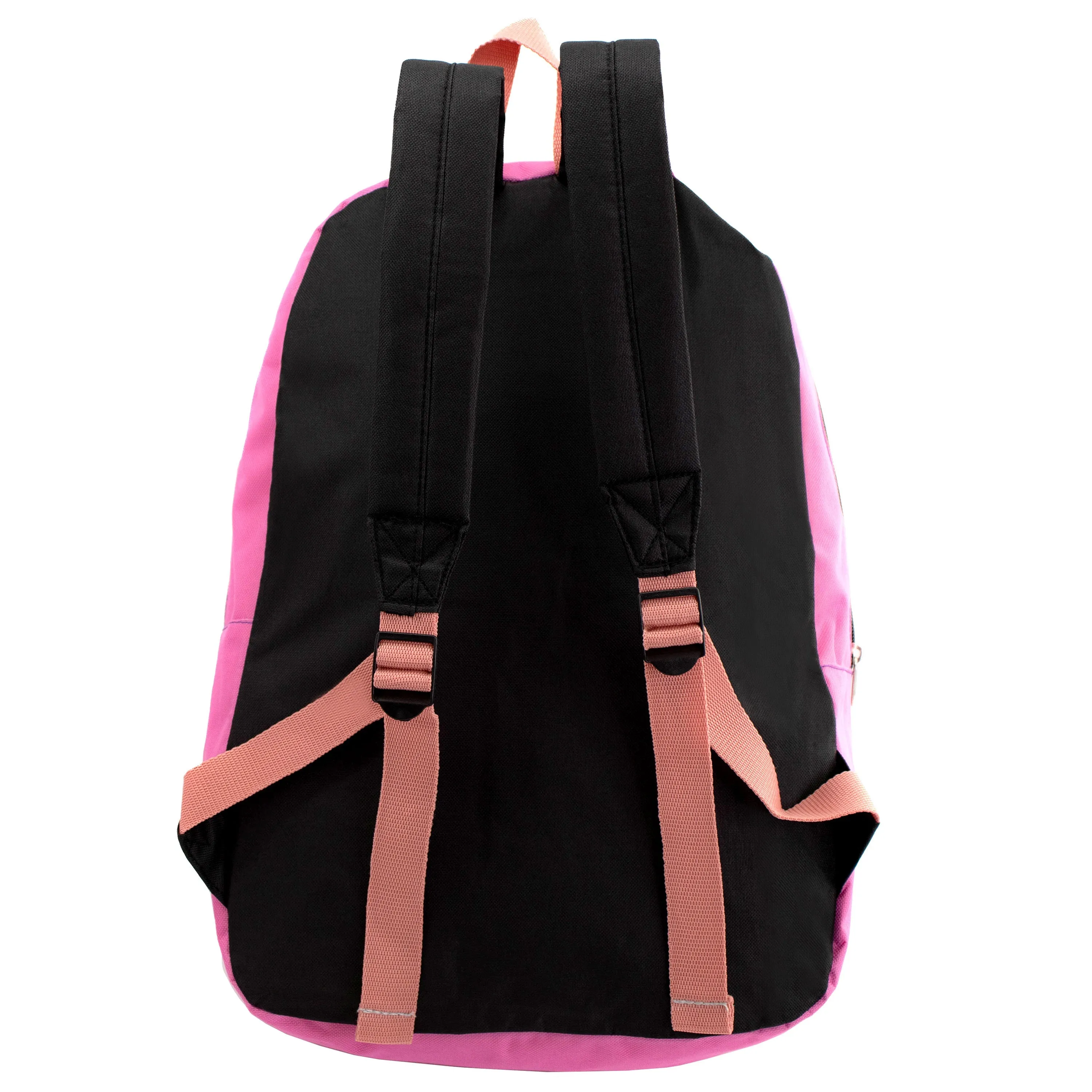 17" Kids Basic Wholesale Backpack in Randomly Assorted Solid Colors with Prints - Bulk Case of 24