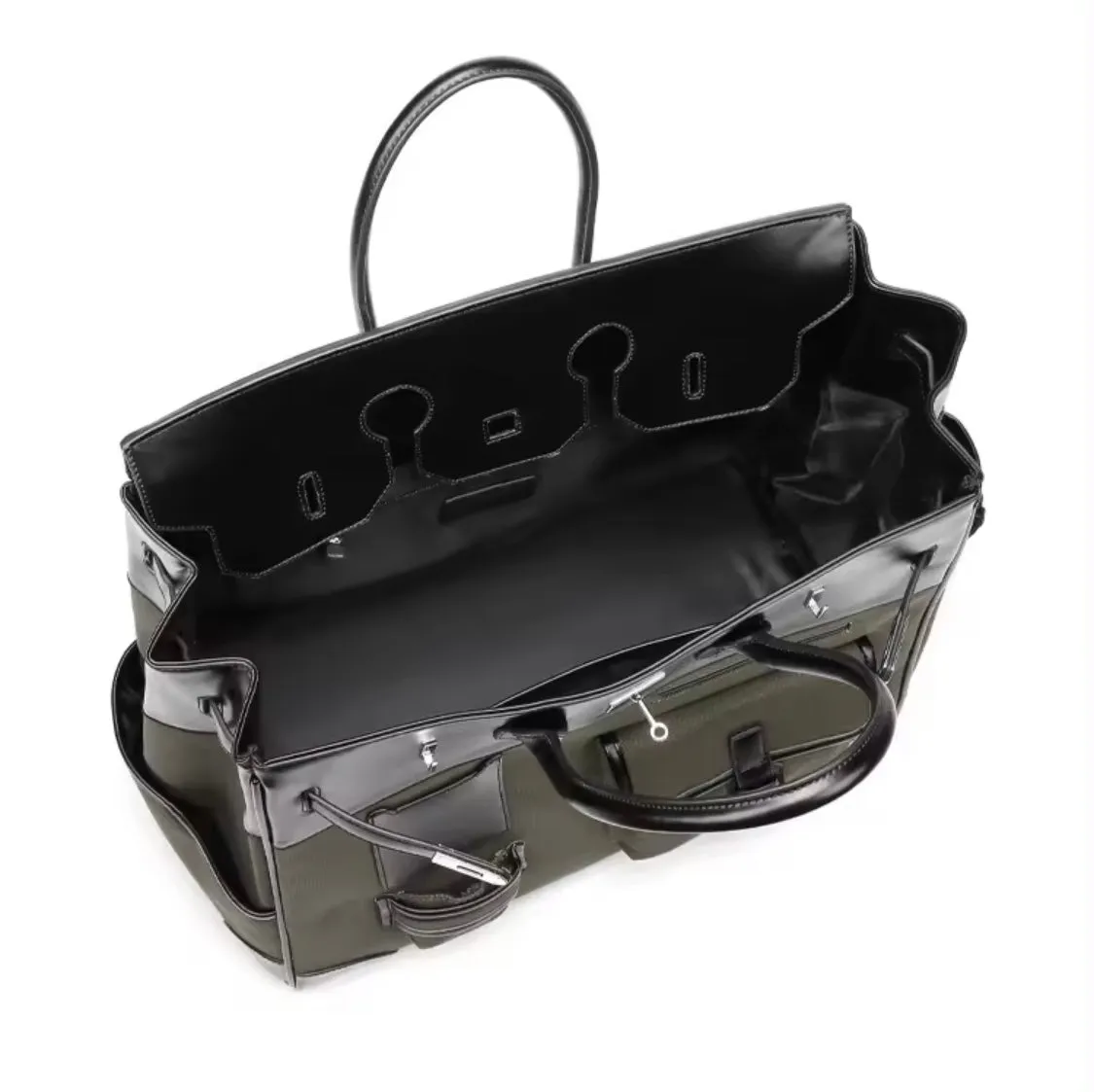46cm Men's Birkin Canvas Bag - Army Green