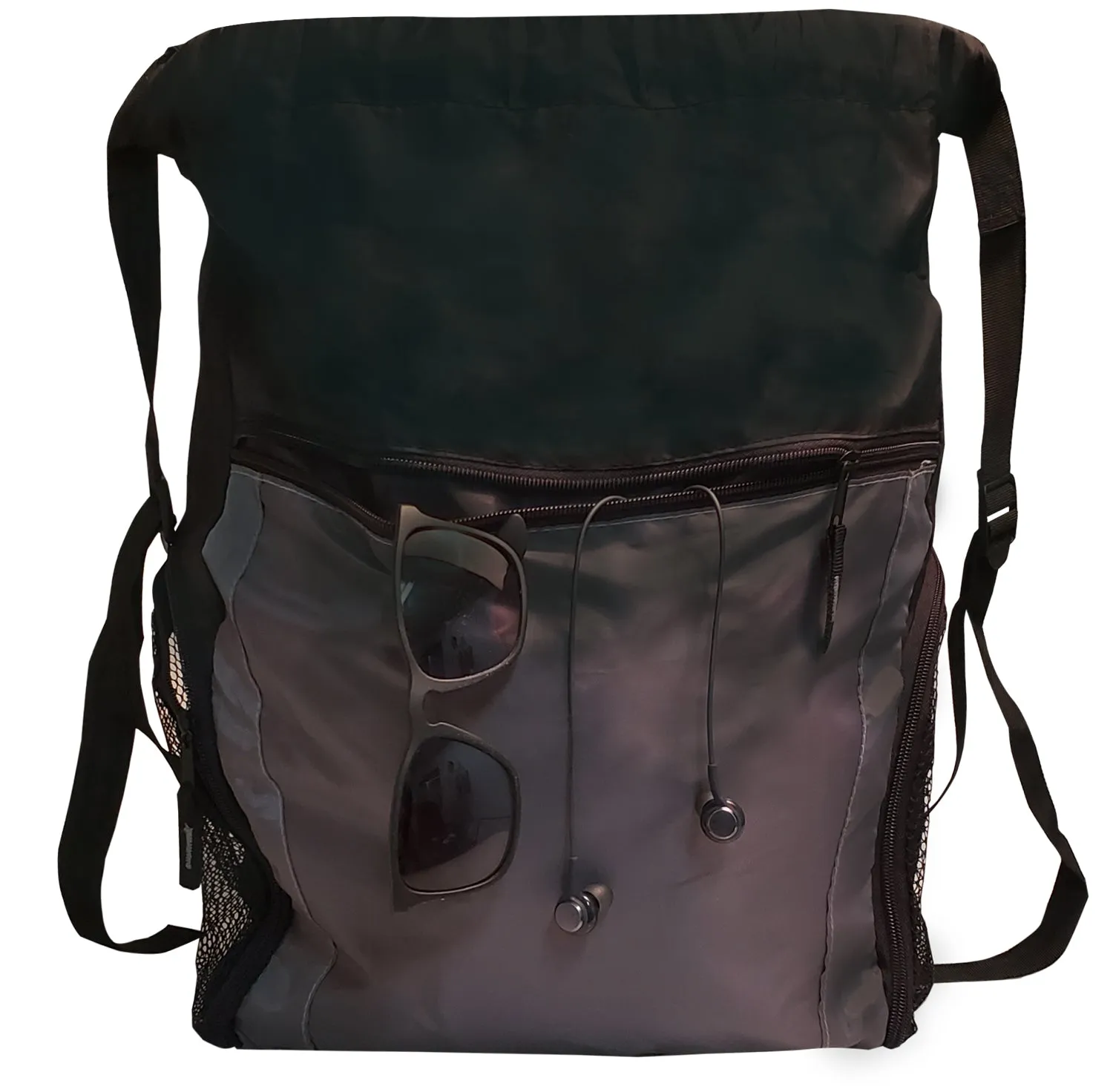 6 ct Large Capacity Drawstring Bag Multi-Pocket for Gym Sports & Workout Gear - Pack of 6