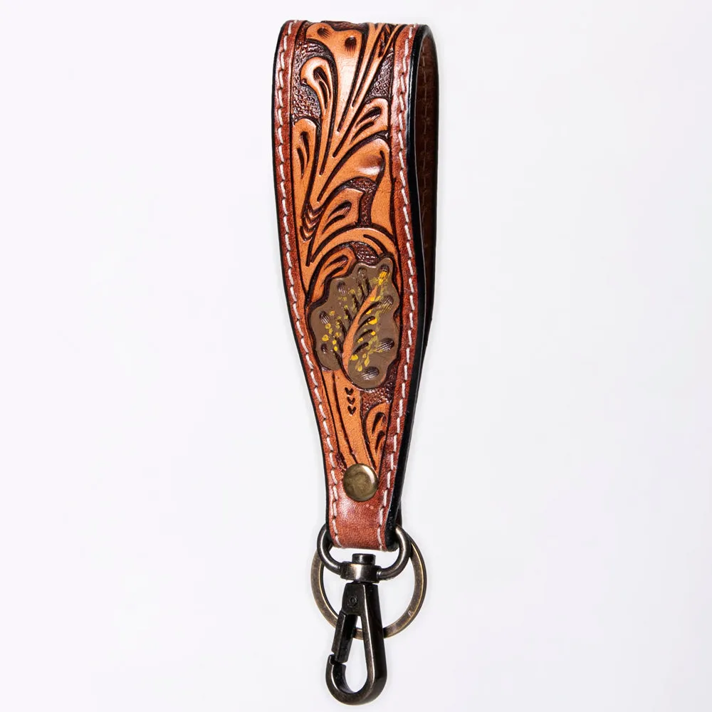American Darling ADWSF126N Hand Tooled Genuine Leather Handle Strap For Wristlet Bags