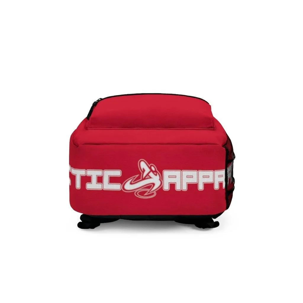 Athletic Apparatus Red Backpack with white name label on top (Made in USA)