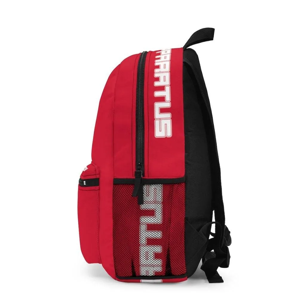 Athletic Apparatus Red Backpack with white name label on top (Made in USA)
