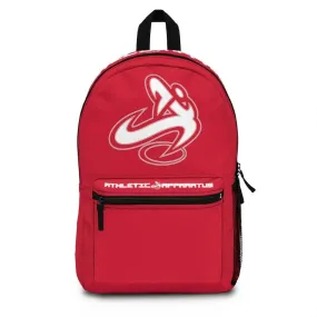 Athletic Apparatus Red Backpack with white name label on top (Made in USA)