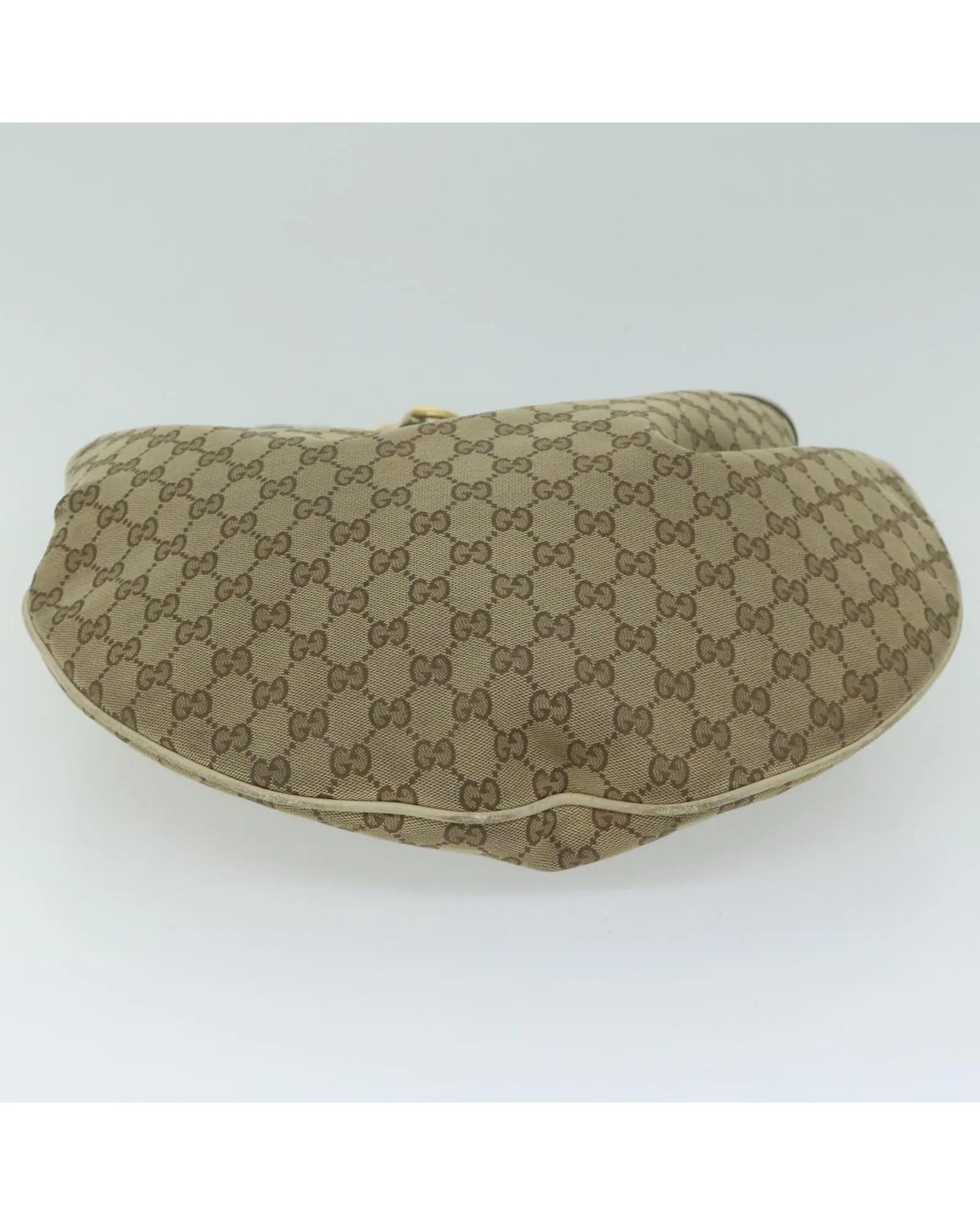 Authentic Beige GG Canvas Shoulder Bag with Accessory