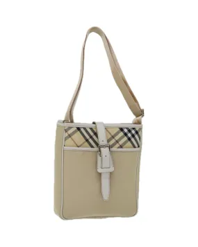 Authentic Burberry Canvas Shoulder Bag with Nova Check Pattern