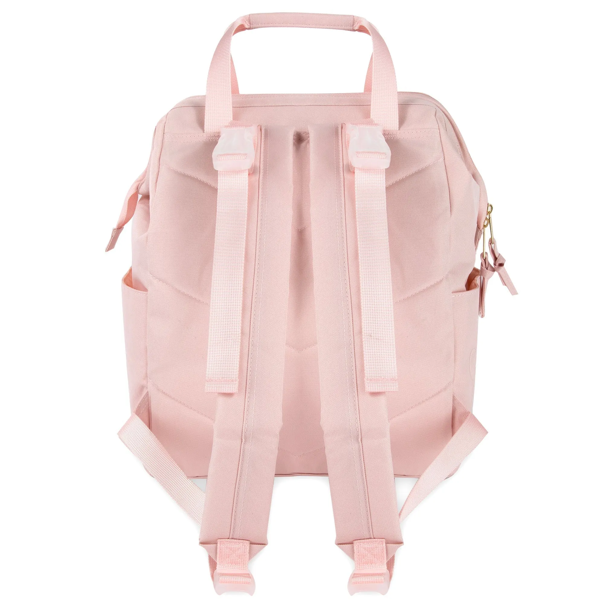 Baby Essentials Wide Opening Diaper Bag Backpack With Changing Pad And Stroller Straps - Pink