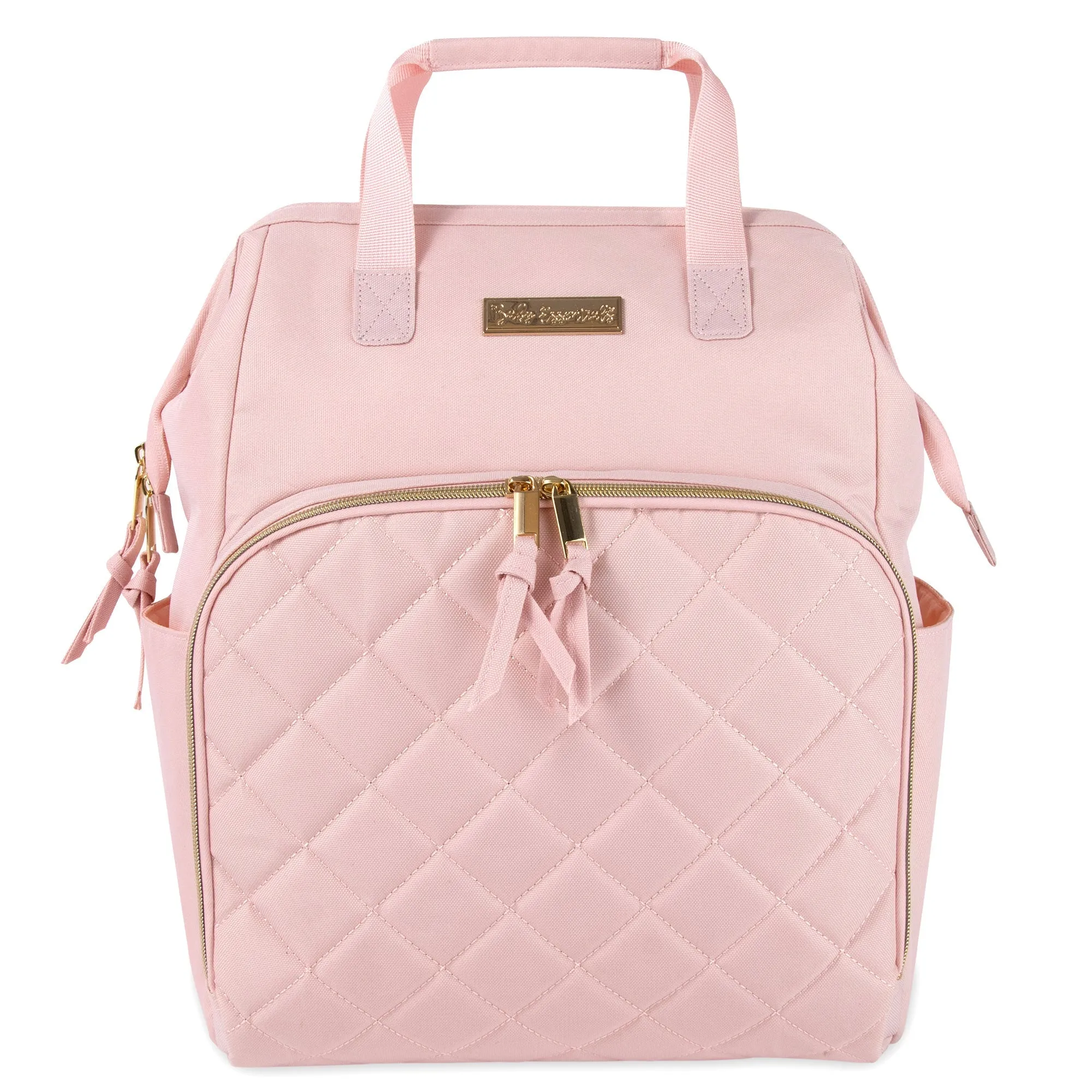 Baby Essentials Wide Opening Diaper Bag Backpack With Changing Pad And Stroller Straps - Pink