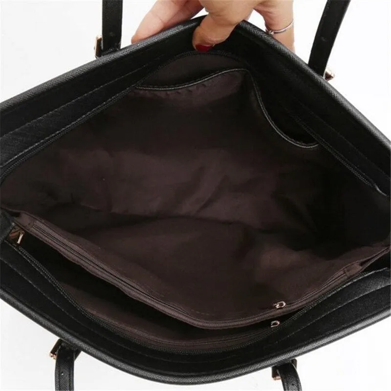 Bag Fashion Women Leather Handbag Brief Shoulder Bags Black White