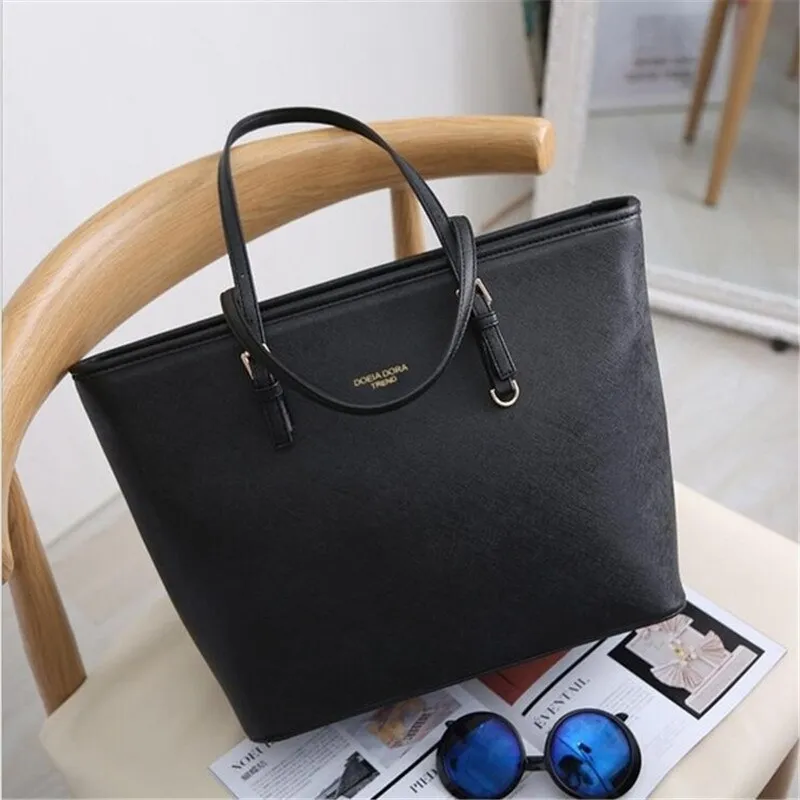 Bag Fashion Women Leather Handbag Brief Shoulder Bags Black White