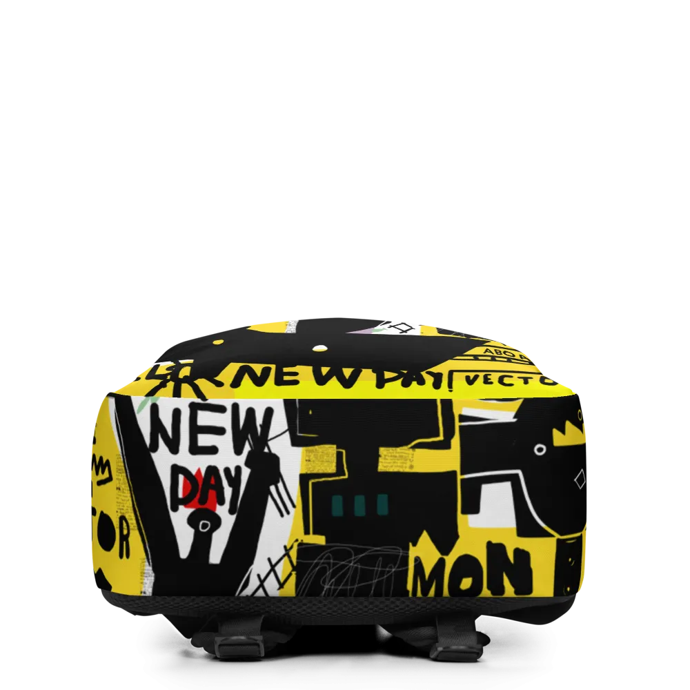 Basquiat Style Minimalist Backpack
