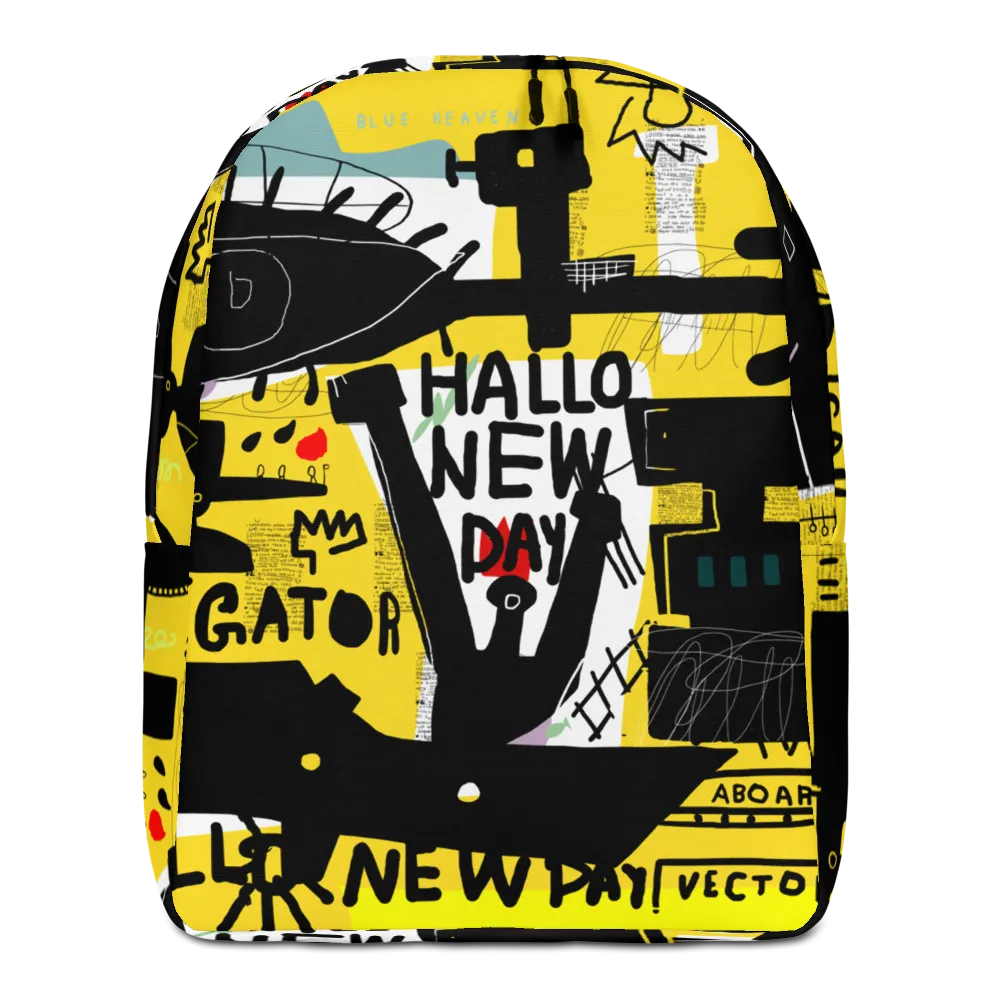 Basquiat Style Minimalist Backpack