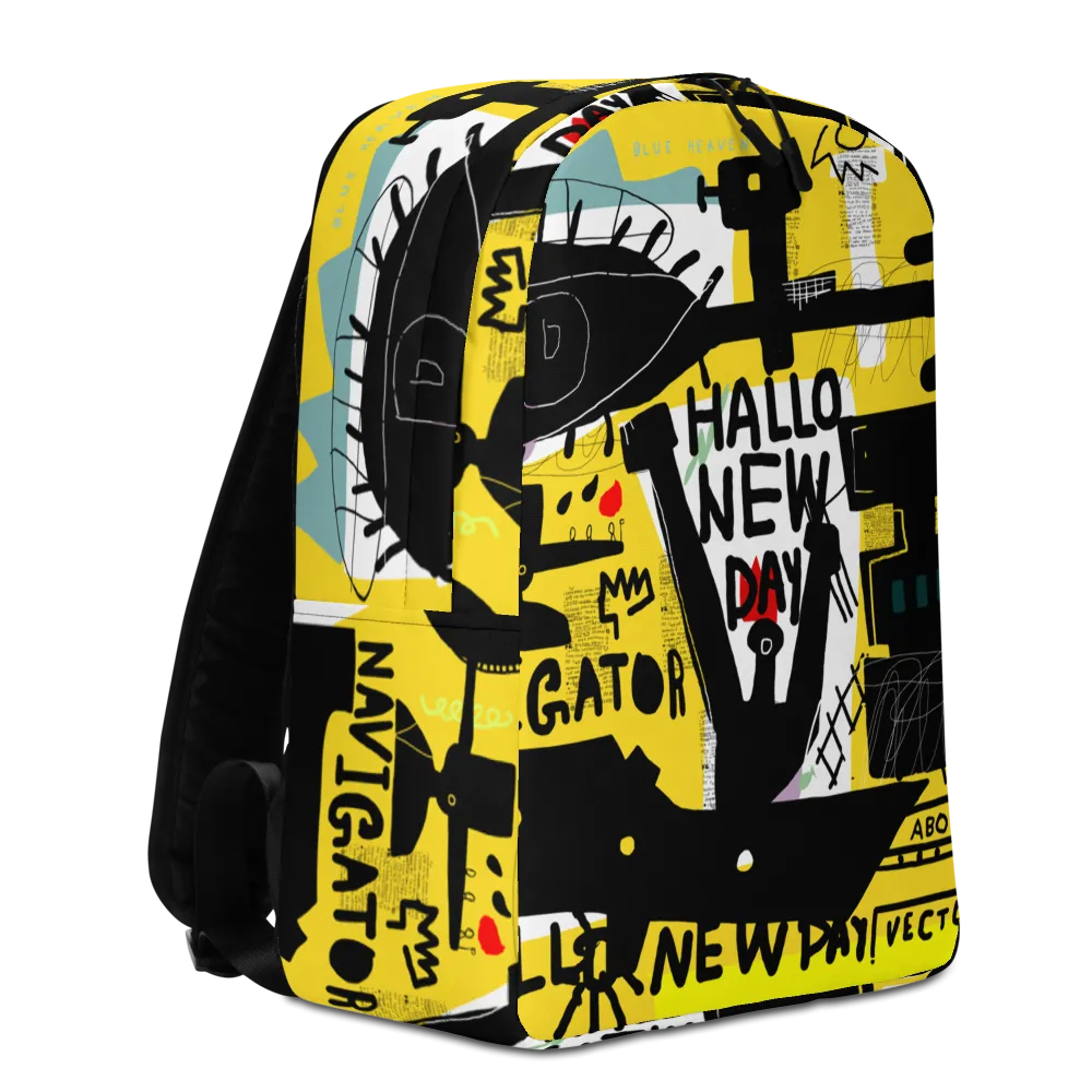 Basquiat Style Minimalist Backpack
