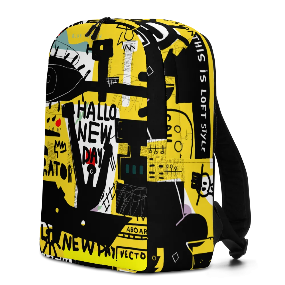 Basquiat Style Minimalist Backpack