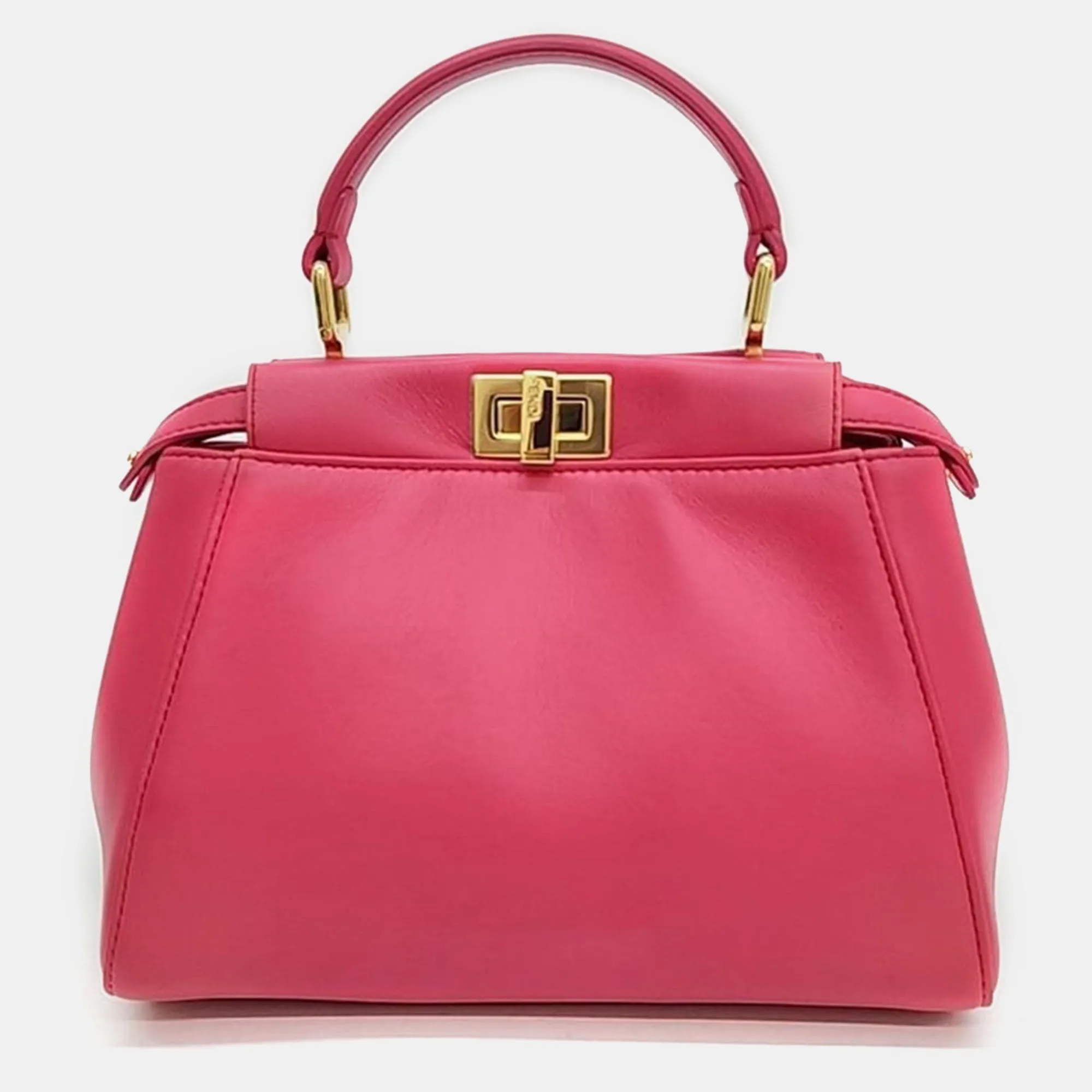 Beige Leather Peekaboo Mini Handbag