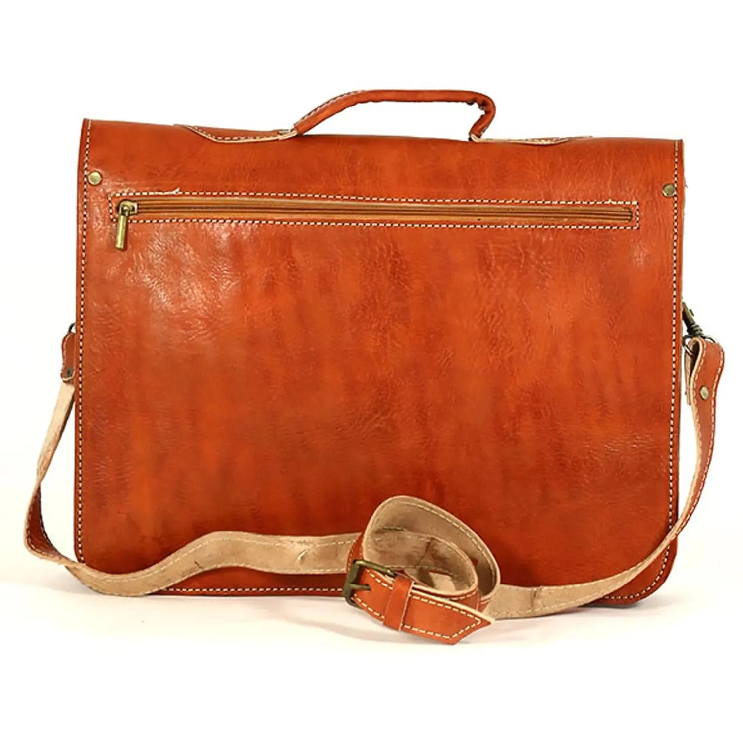 Biyadina Premium Vintage Messenger Leather Bag Handmade Satchel Red highly expert craftsman