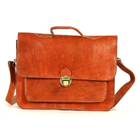 Biyadina Premium Vintage Messenger Leather Bag Handmade Satchel Red highly expert craftsman