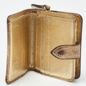 BURBERRY Beige/Gold Nova Check PVC and Leather Compact Wallet