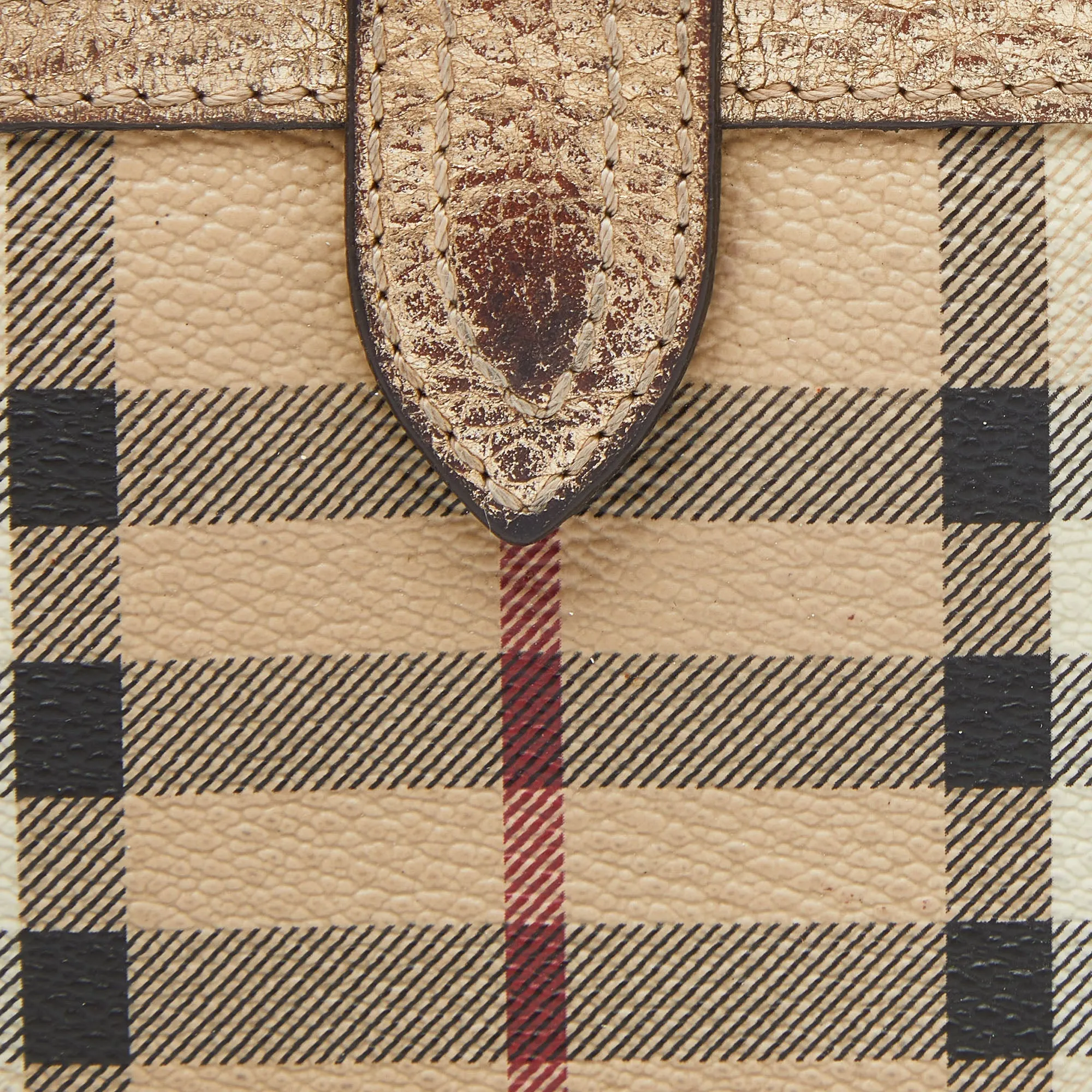 BURBERRY Beige/Gold Nova Check PVC and Leather Compact Wallet