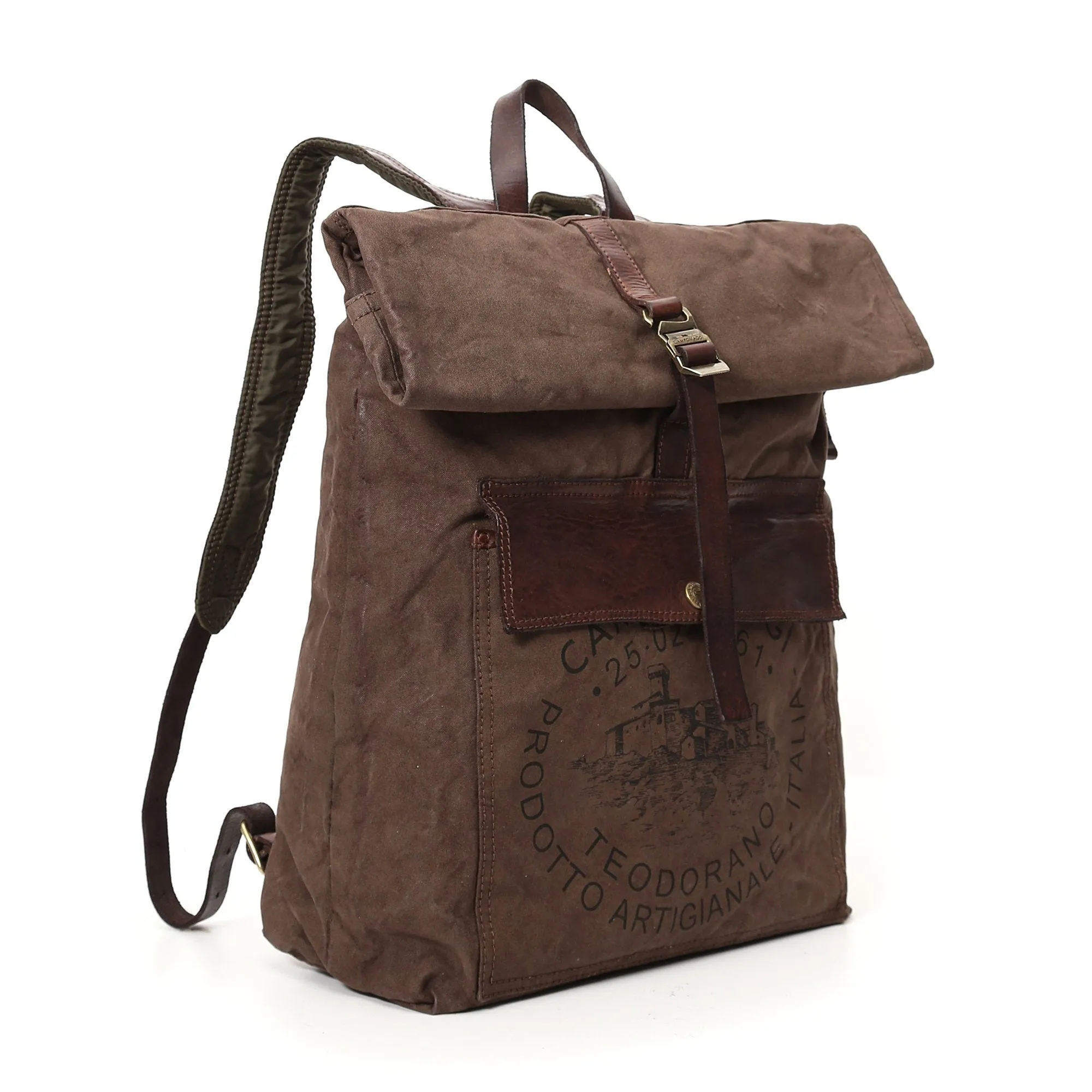 Campomaggi Tamerice Rolltop Backpack, Teodorano Canvas Print