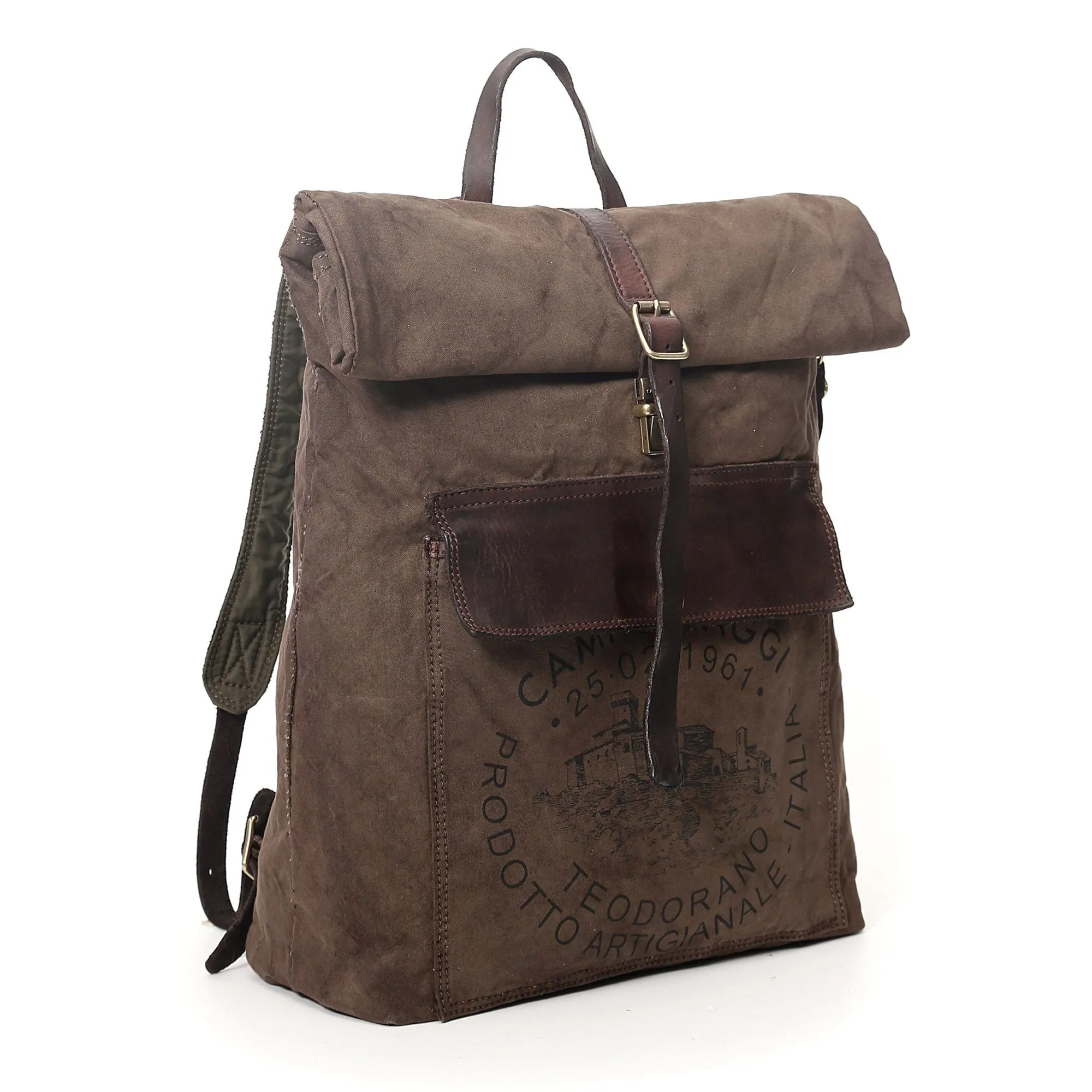 Campomaggi Tamerice Rolltop Backpack, Teodorano Canvas Print