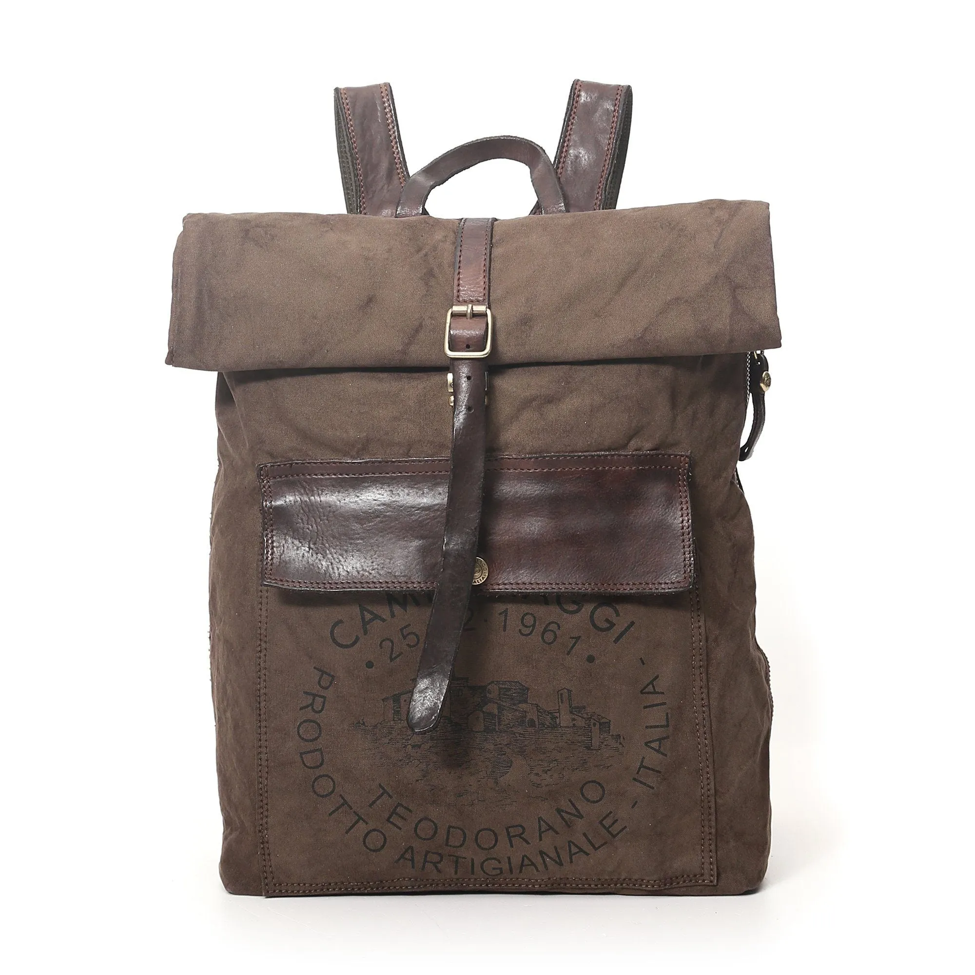 Campomaggi Tamerice Rolltop Backpack, Teodorano Canvas Print