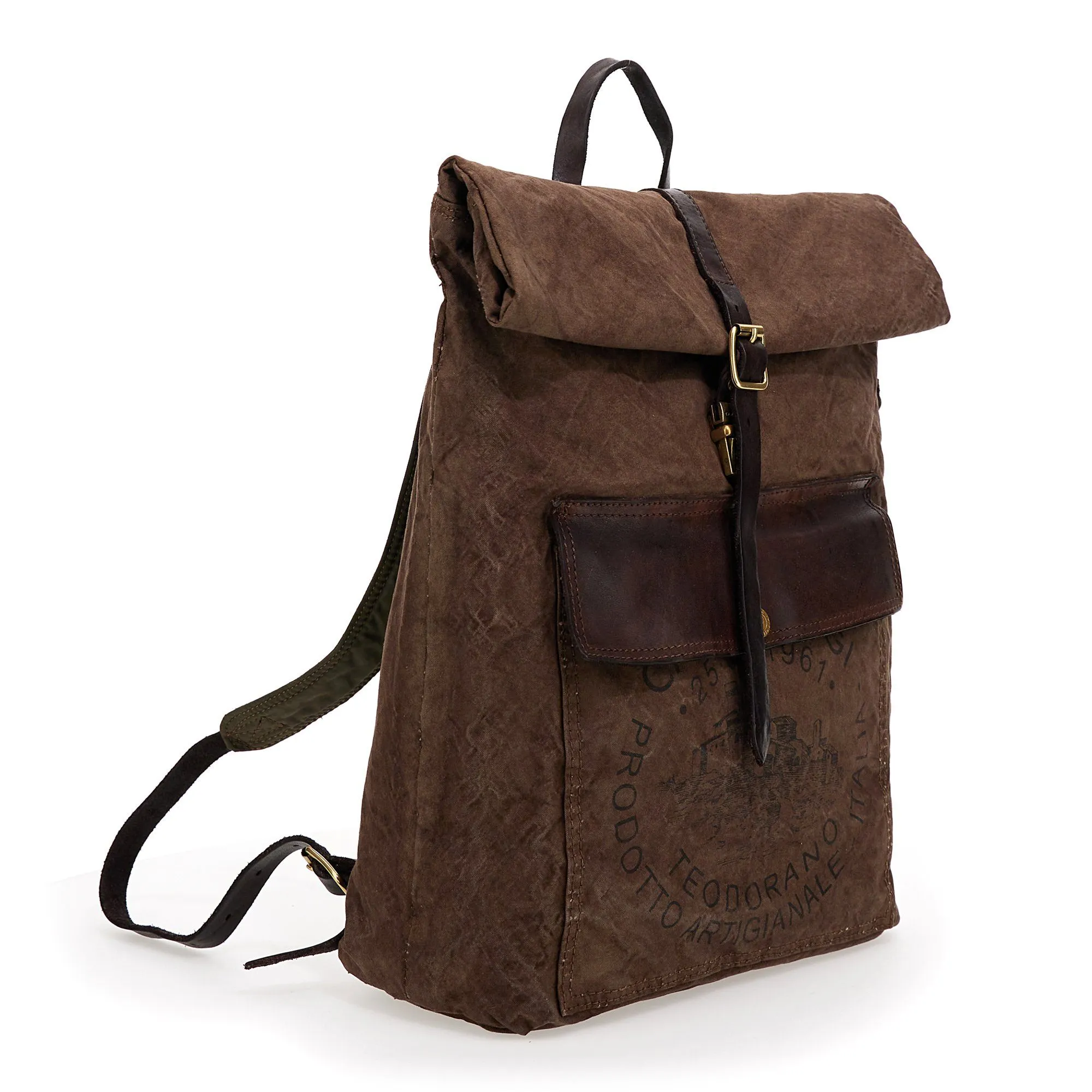 Campomaggi Tamerice Rolltop Backpack, Teodorano Canvas Print