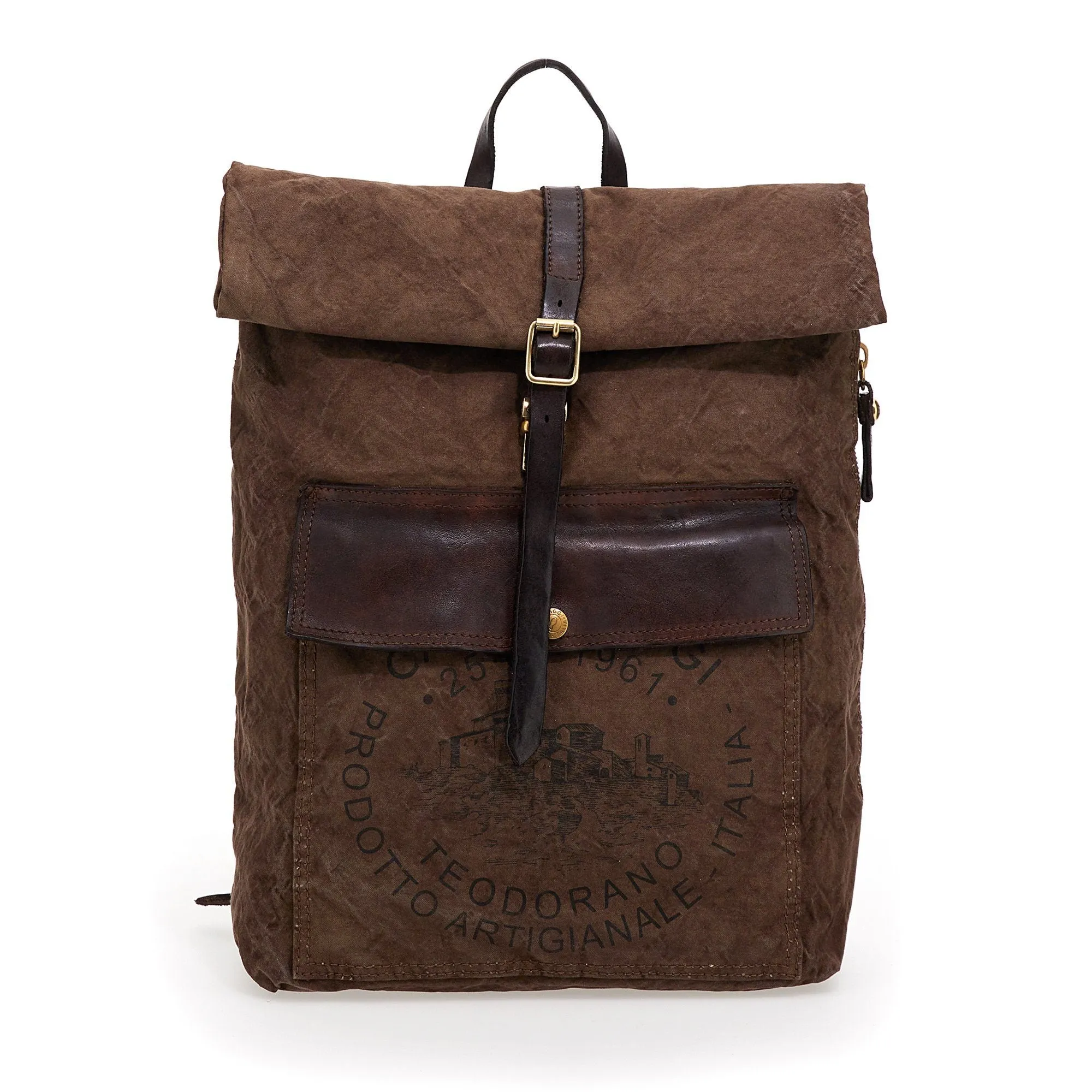 Campomaggi Tamerice Rolltop Backpack, Teodorano Canvas Print