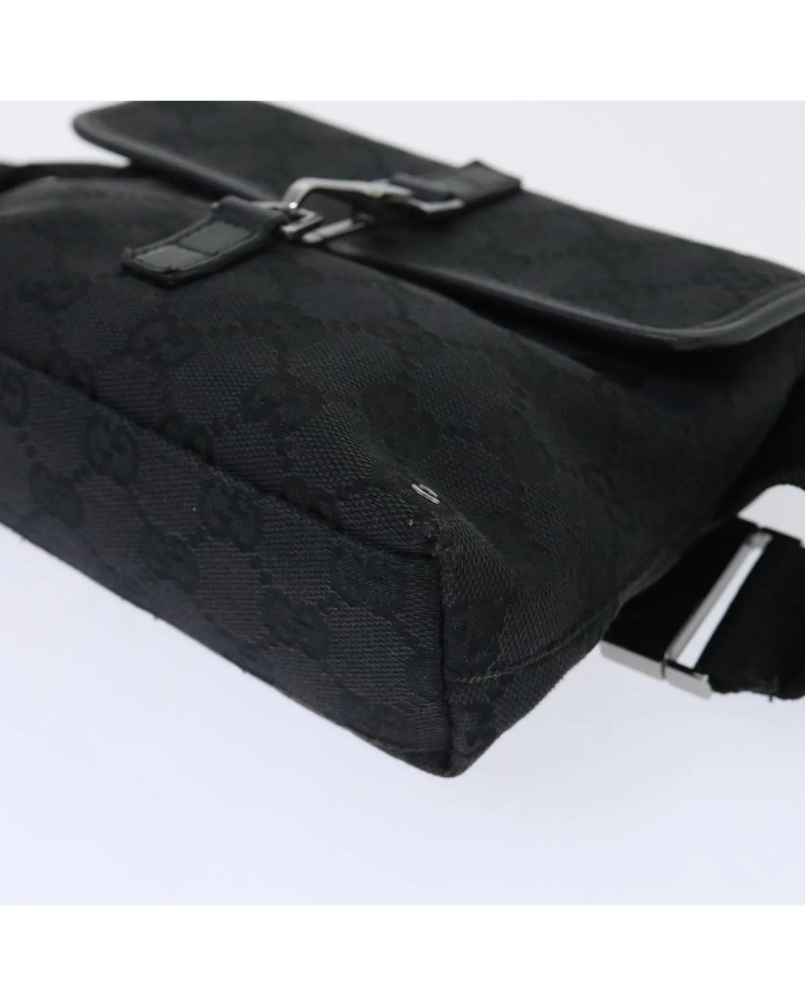 Canvas Waist Bag with GG Design - Black