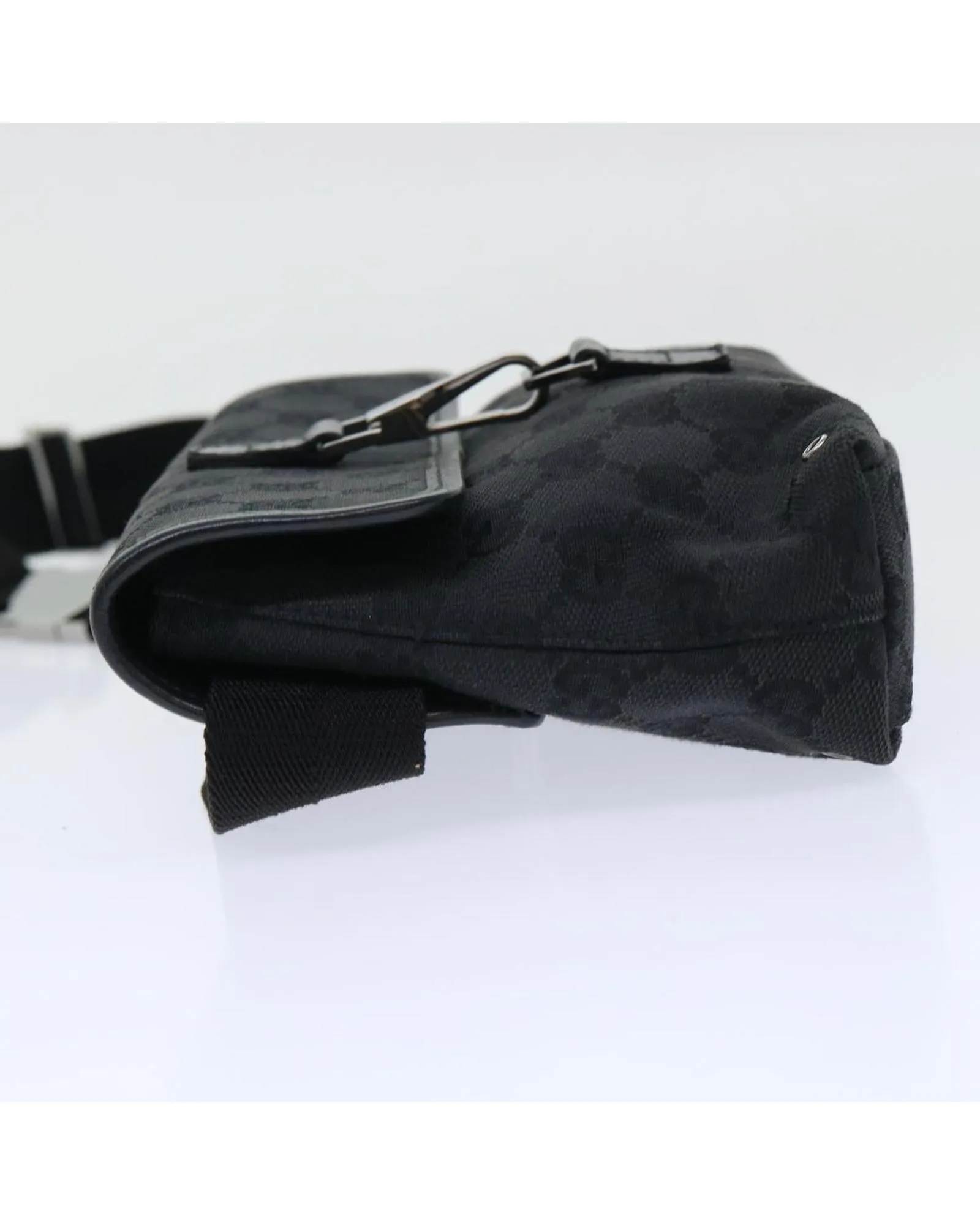 Canvas Waist Bag with GG Design - Black