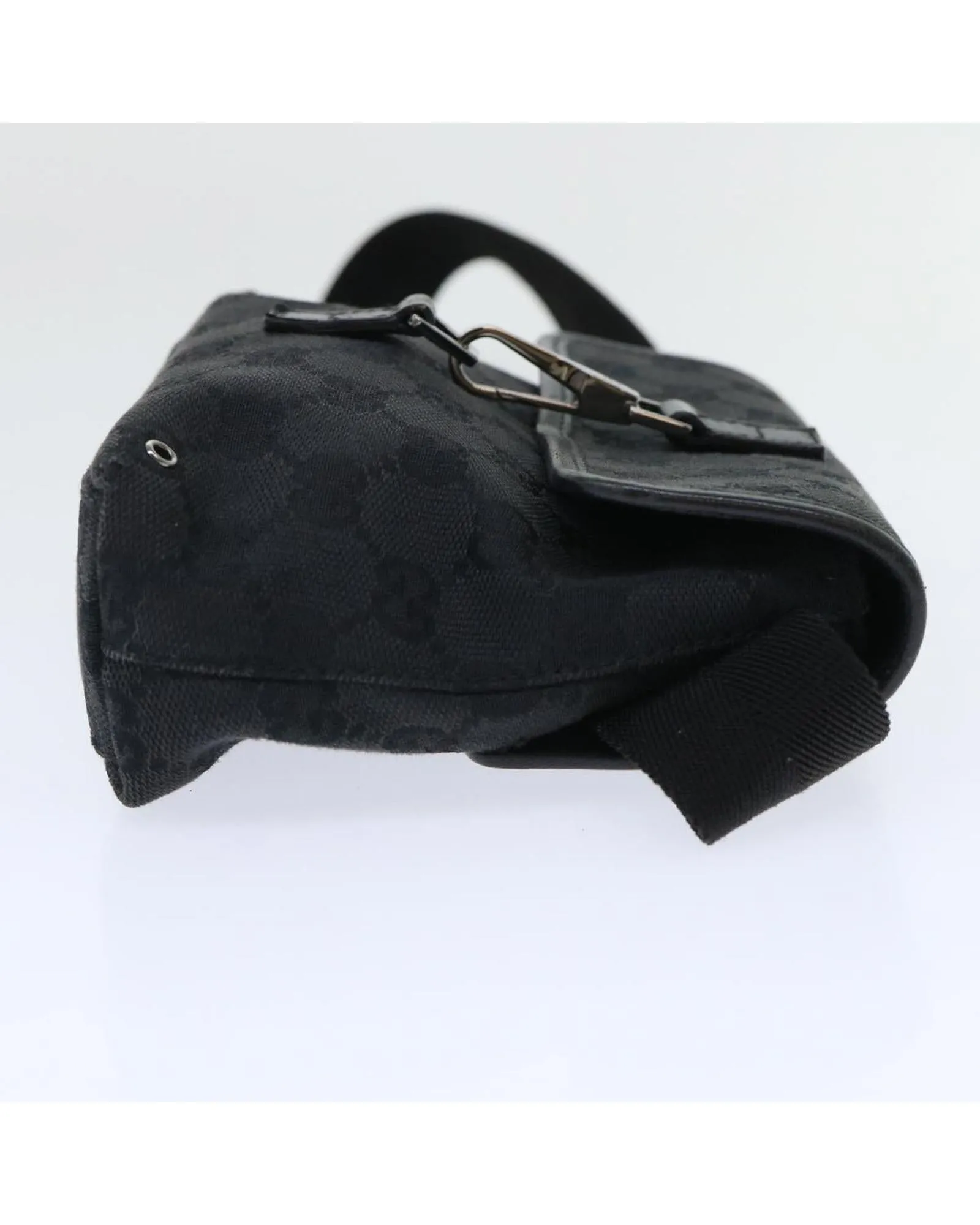 Canvas Waist Bag with GG Design - Black