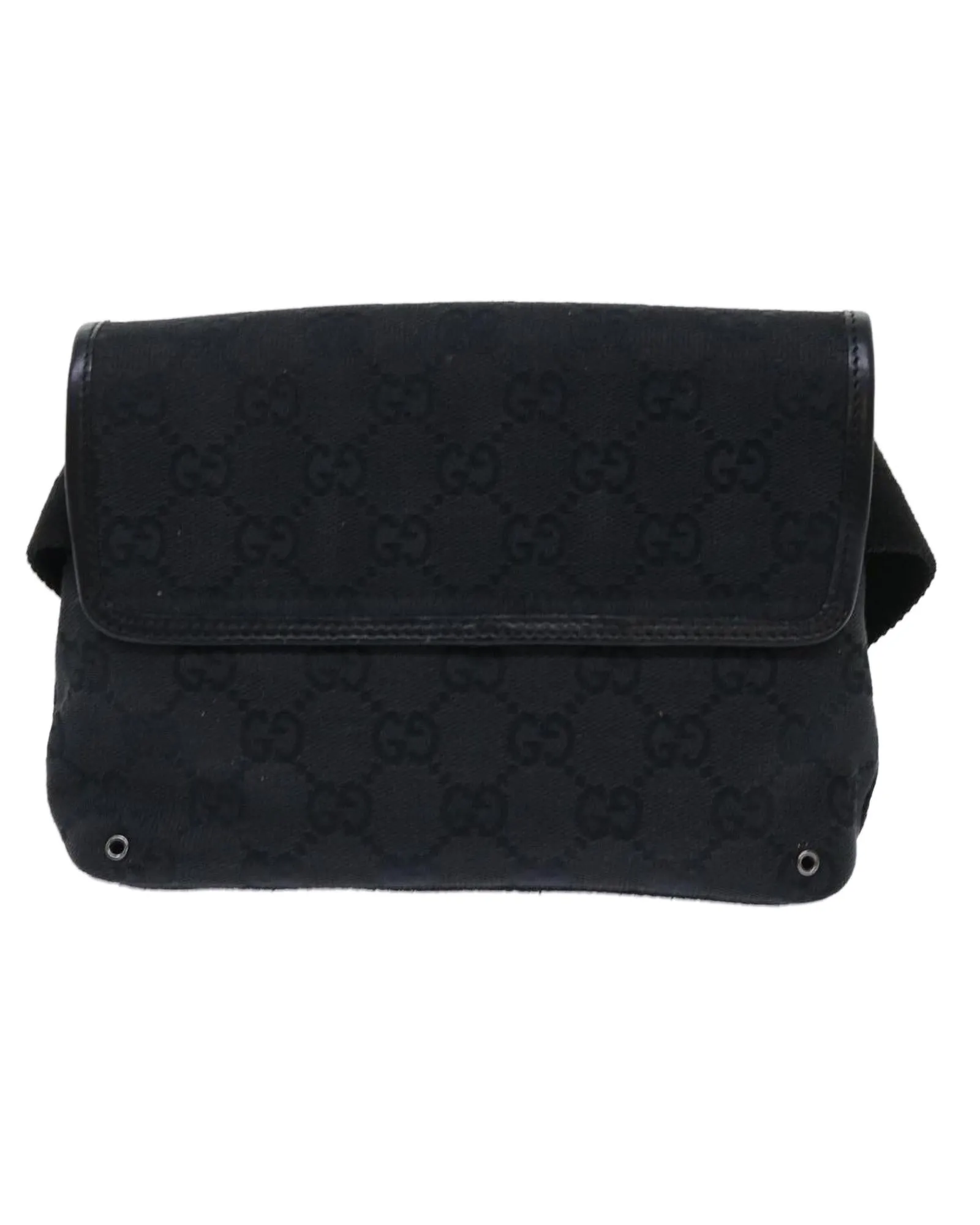 Canvas Waist Bag with GG Design - Black