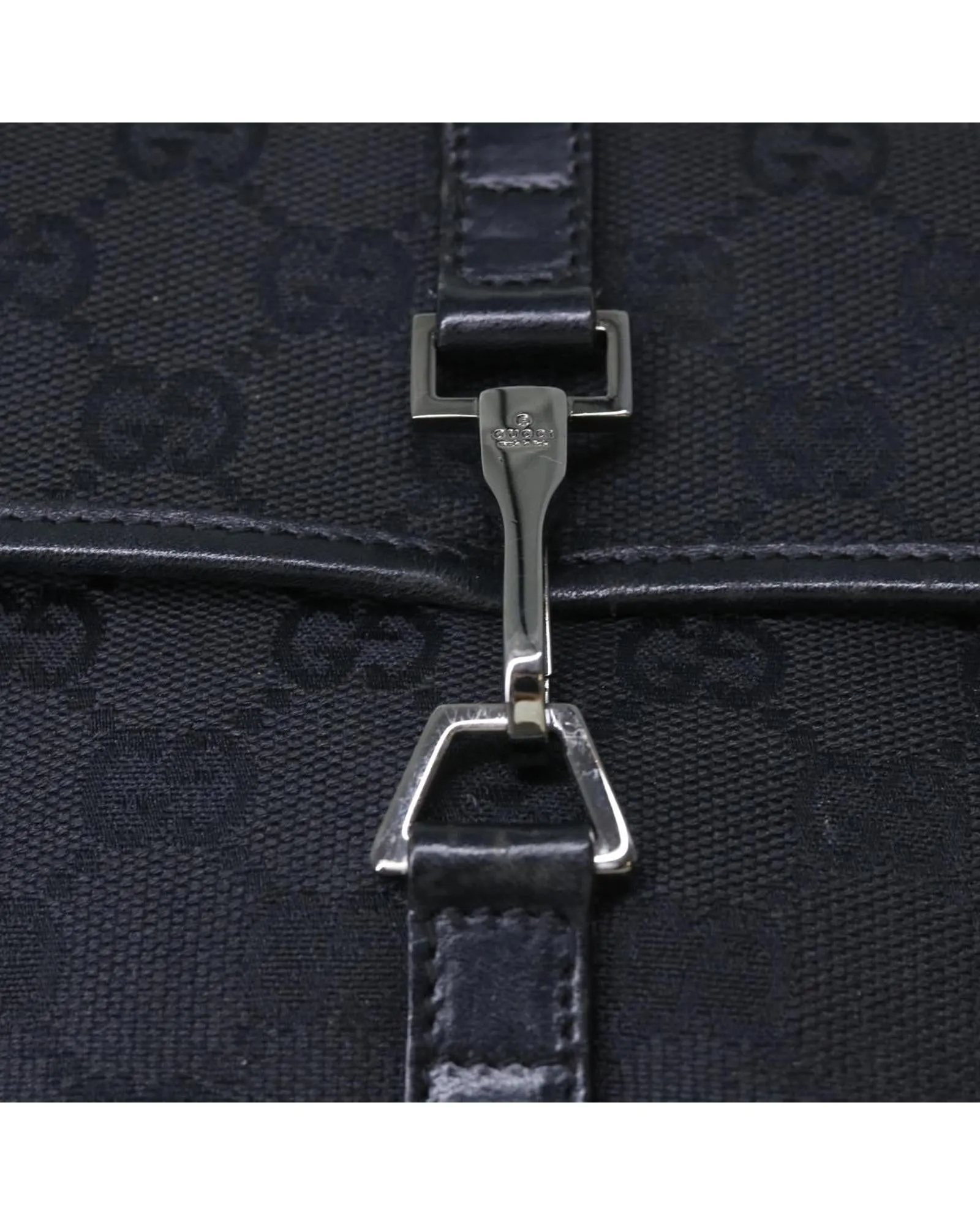 Canvas Waist Bag with GG Design - Black