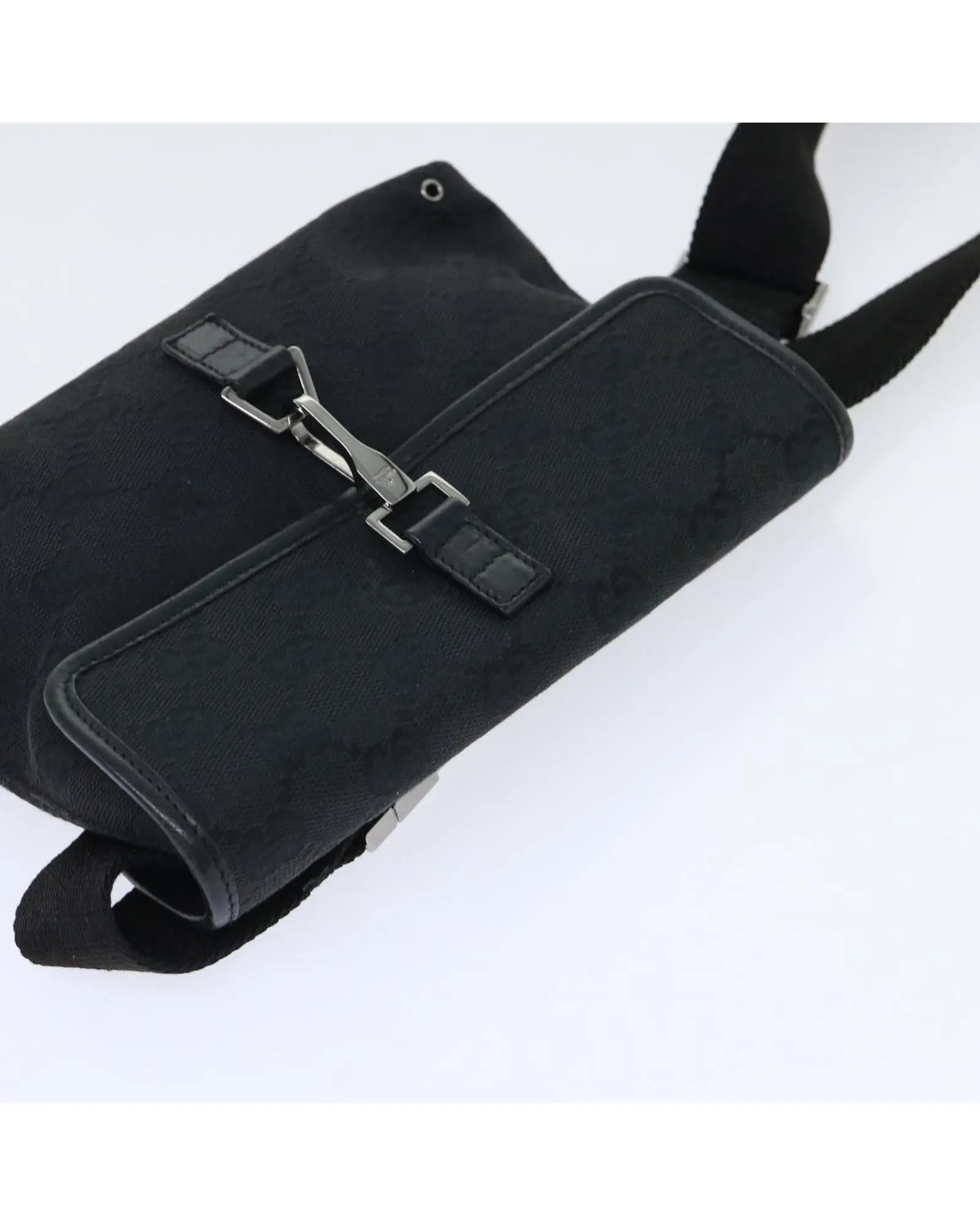 Canvas Waist Bag with GG Design - Black