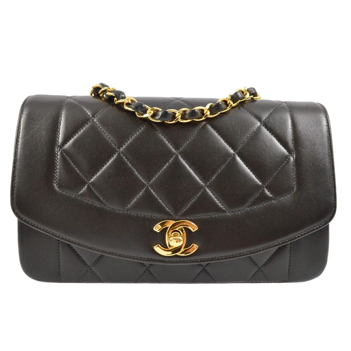 Chanel Black Lambskin Small Diana
