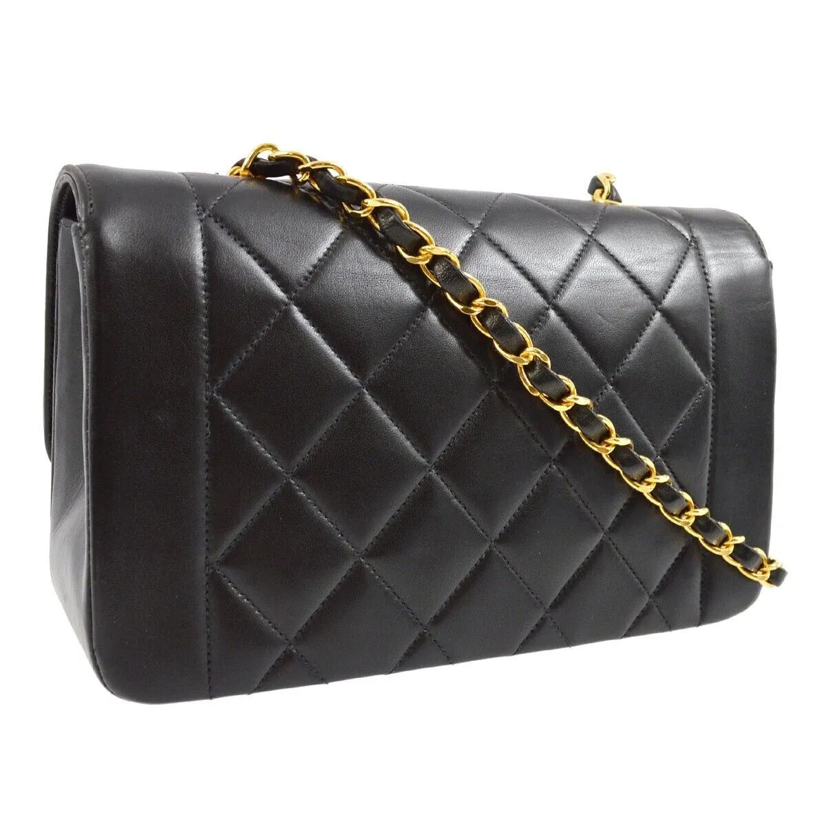Chanel Black Lambskin Small Diana