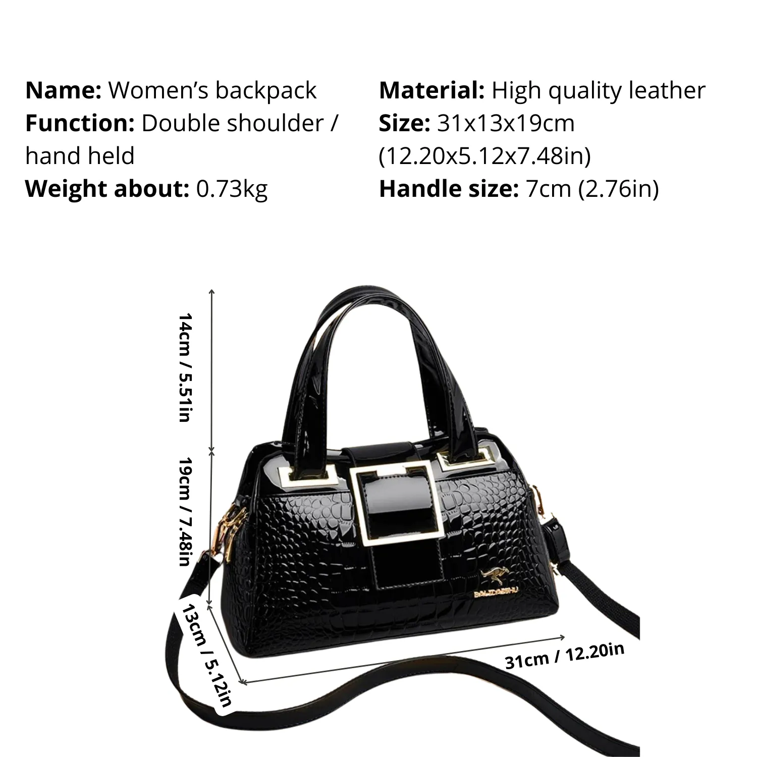 Chic Croc-Embossed Leather Crossbody Tote