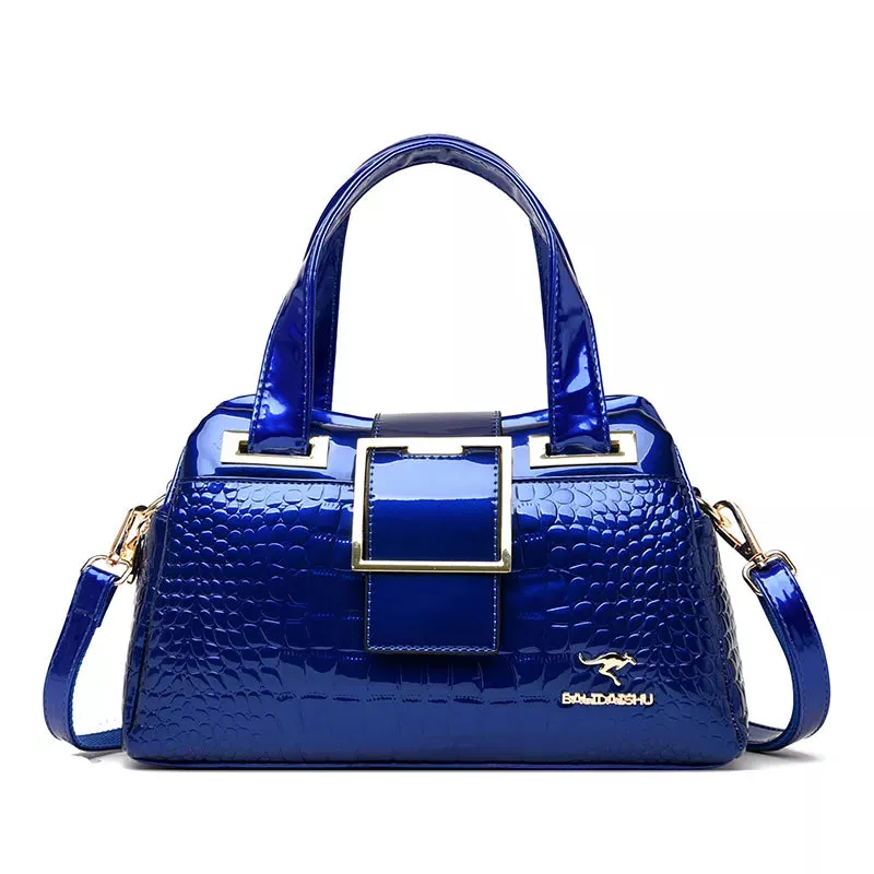 Chic Croc-Embossed Leather Crossbody Tote