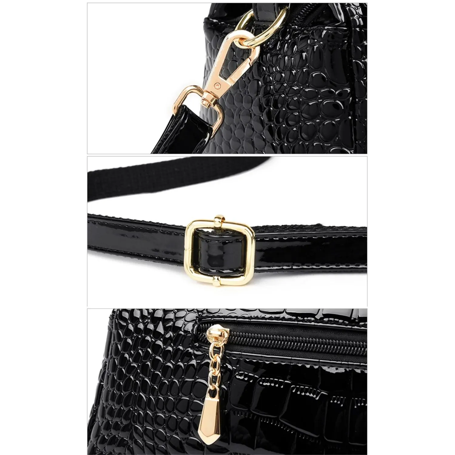 Chic Croc-Embossed Leather Crossbody Tote