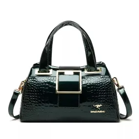 Chic Croc-Embossed Leather Crossbody Tote