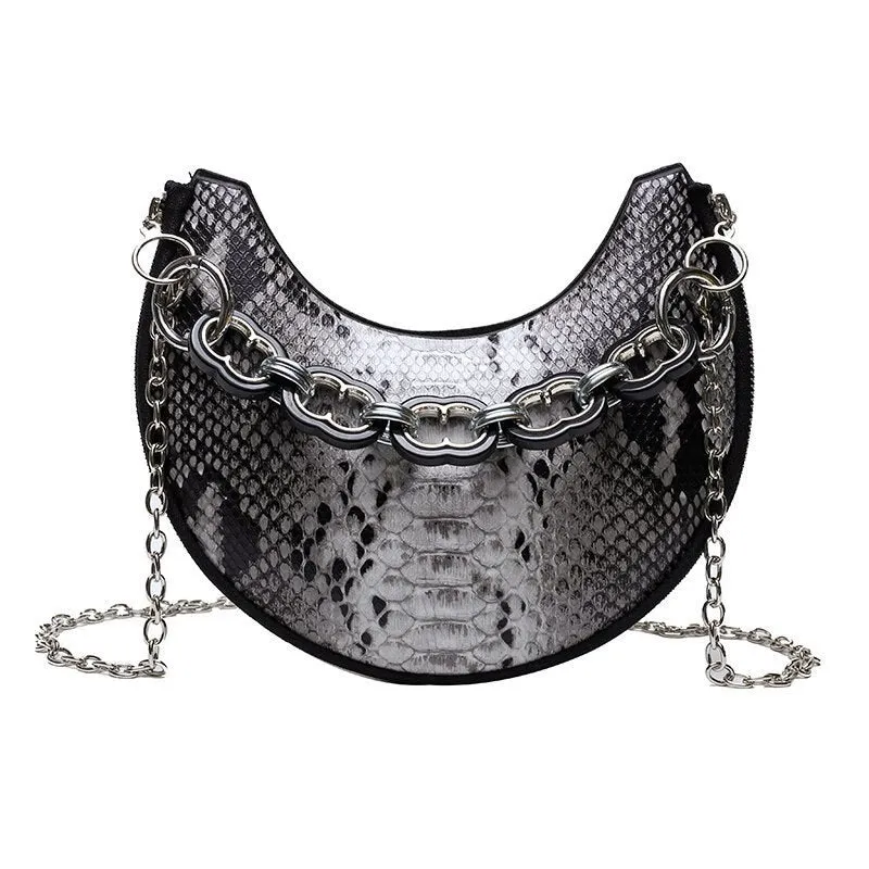 Christmas Gift 2021 New Creative Women's Leopard Chest Bag Shoulder Bag Handbag Purse Women Half Moon Serpentine Zebra Pattern Underarm Bag