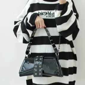Christmas Gift Fashion Gothic Shoulder Bags Hollow Out Strap for Women Moto Ladies Baguette Bag Designer Female Purses and Handbag Gift Y2K
