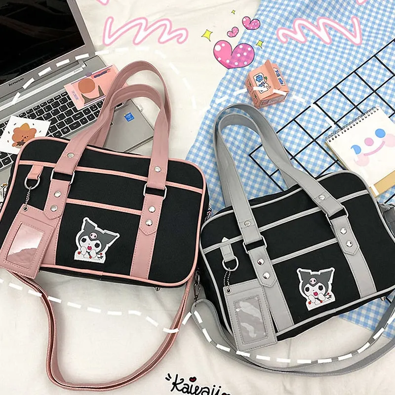 Christmas Gift Female Student's Japan JK Travel Shoulder Bag Women Messenger Bag Hit Color Stitching Commuter Ladies Bag Cute Girl Uniform Bag