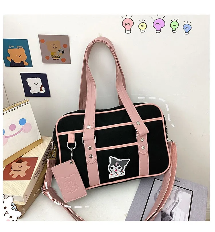 Christmas Gift Female Student's Japan JK Travel Shoulder Bag Women Messenger Bag Hit Color Stitching Commuter Ladies Bag Cute Girl Uniform Bag