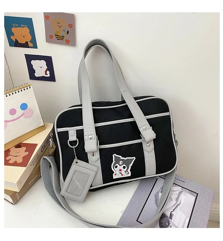 Christmas Gift Female Student's Japan JK Travel Shoulder Bag Women Messenger Bag Hit Color Stitching Commuter Ladies Bag Cute Girl Uniform Bag