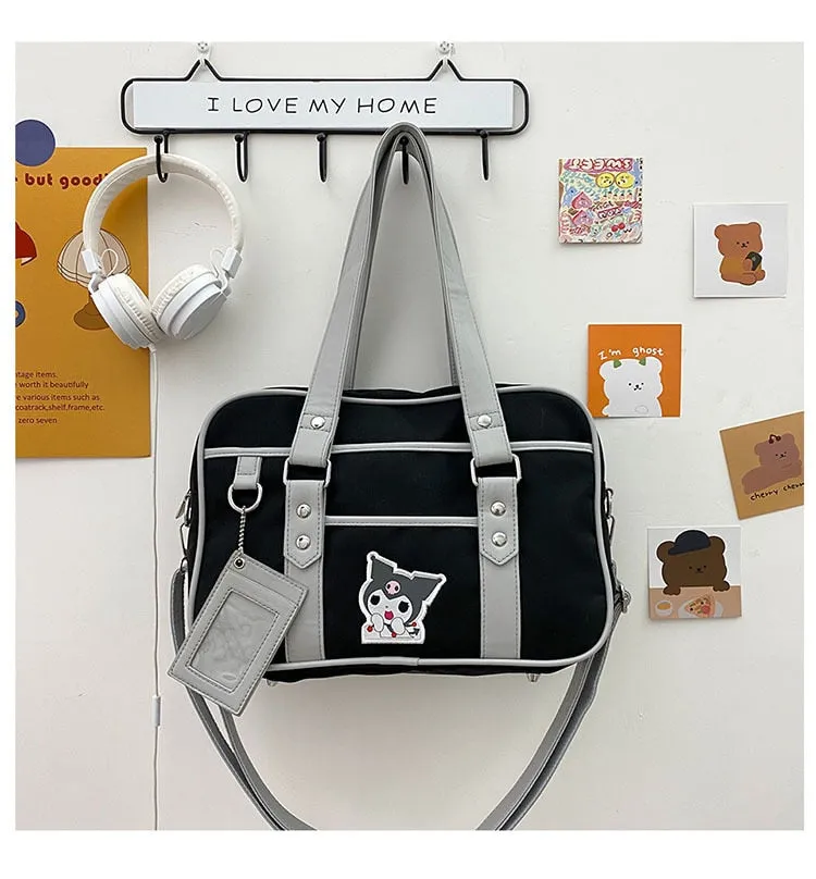 Christmas Gift Female Student's Japan JK Travel Shoulder Bag Women Messenger Bag Hit Color Stitching Commuter Ladies Bag Cute Girl Uniform Bag