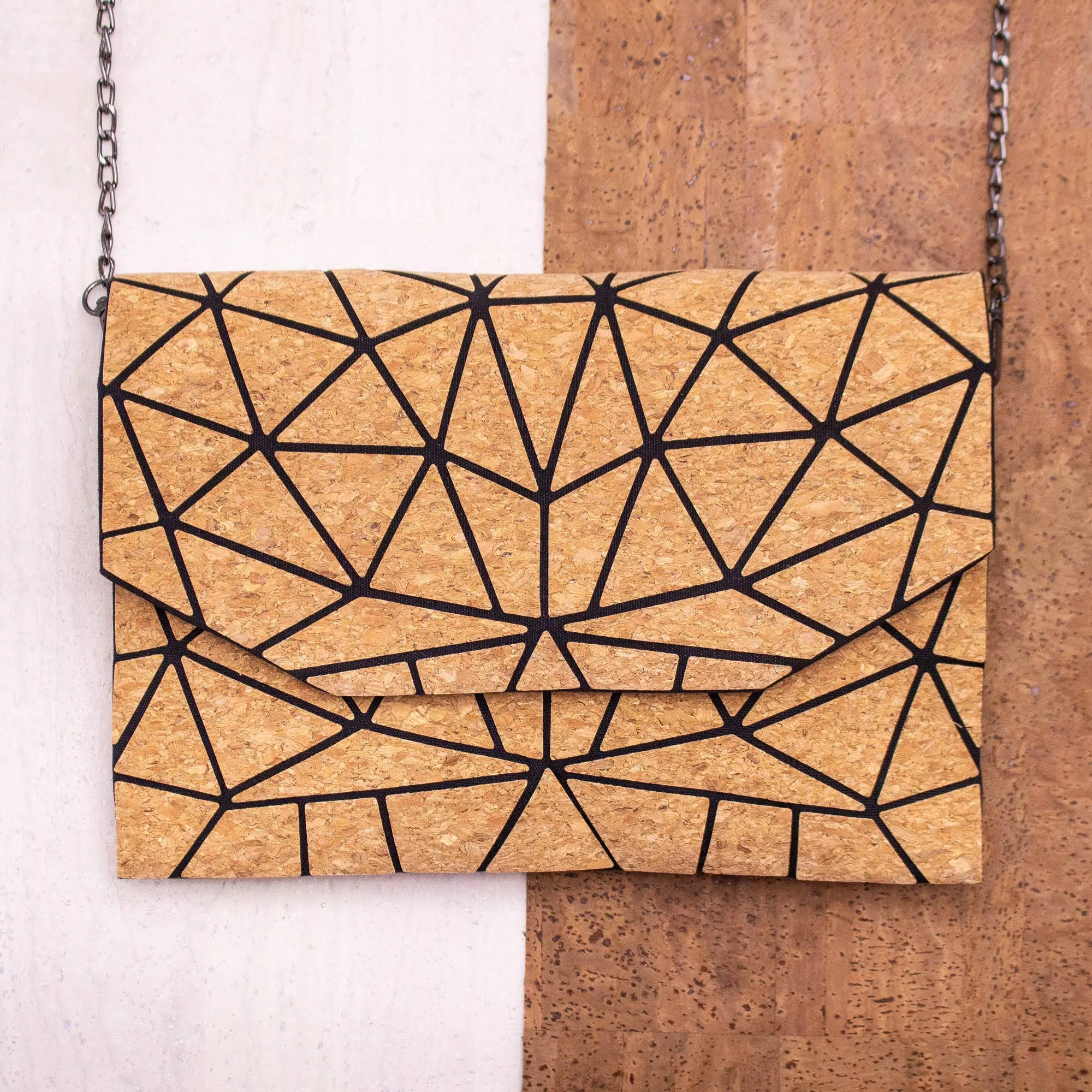 Cork Geometric Chain Crossbody cork Bag  BAG-2069