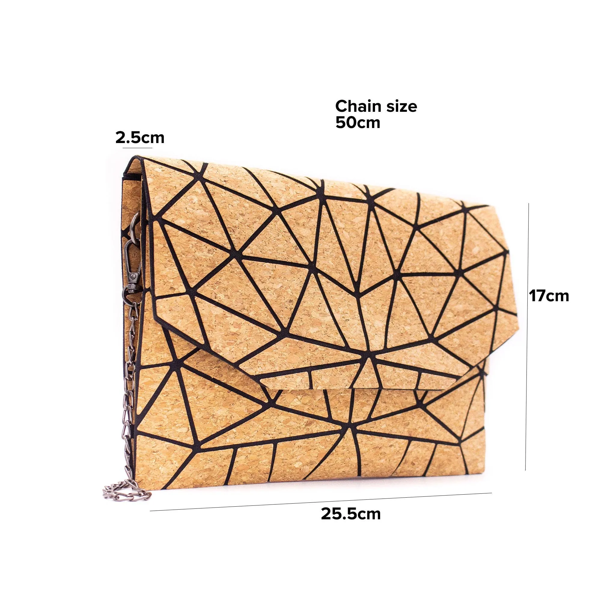 Cork Geometric Chain Crossbody cork Bag  BAG-2069
