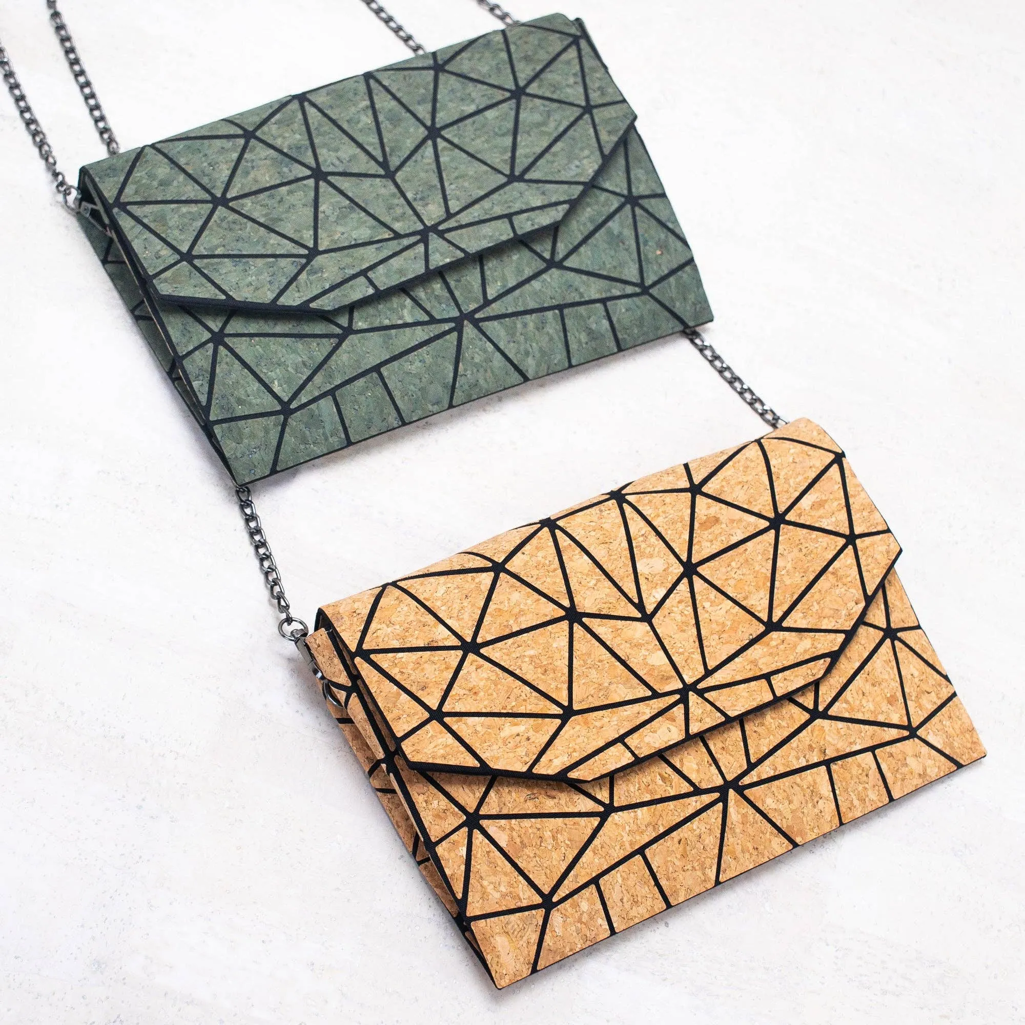 Cork Geometric Chain Crossbody cork Bag  BAG-2069