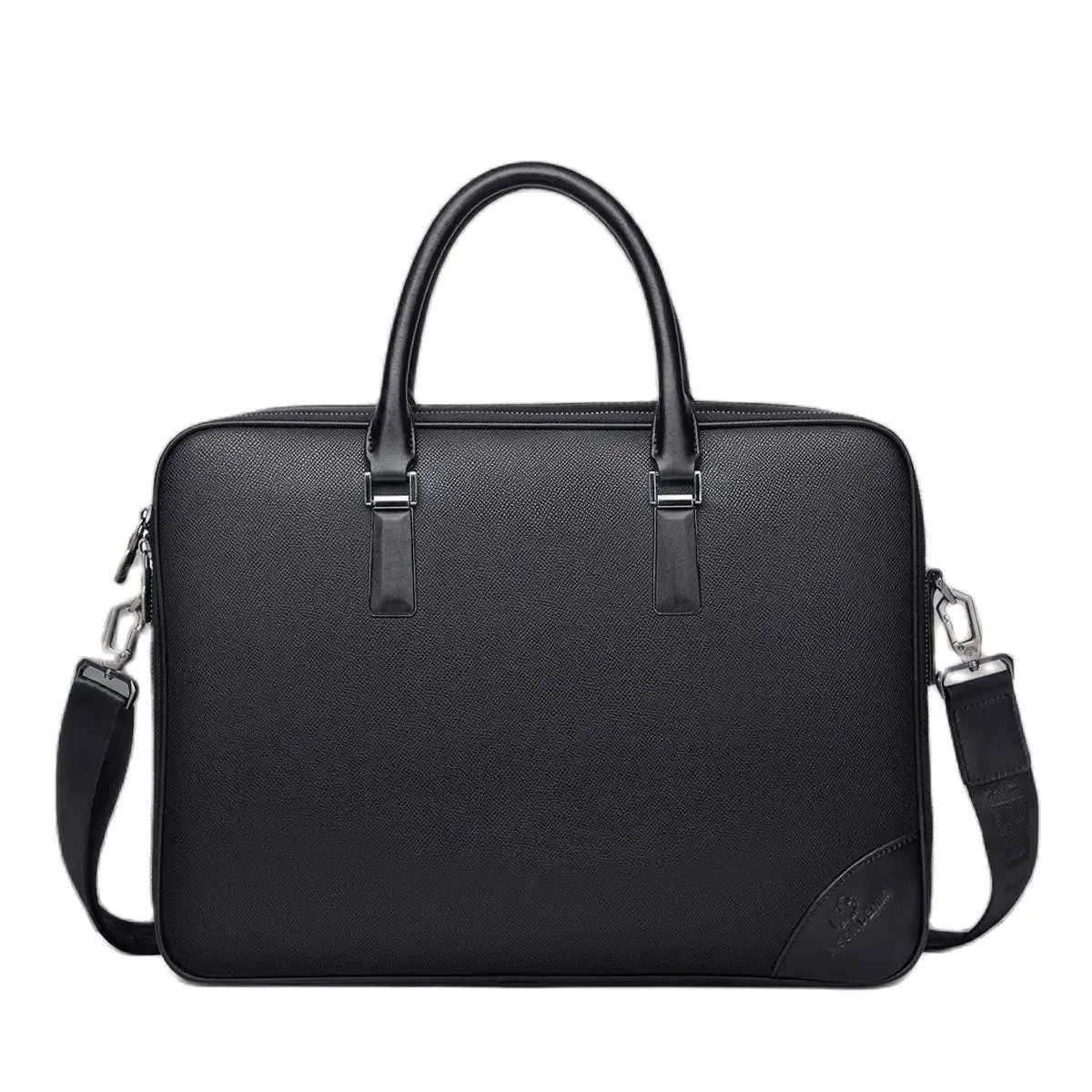 DENIM Genuine Leather Cowskin Briefcase Large Capacity Business Work Shoulder Bag